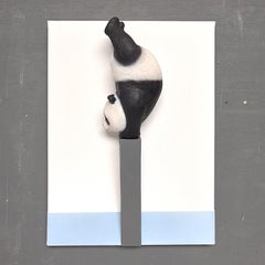 DOWNSIDE UP - original realism wildlife sculpture 3d artwork - contemporary art