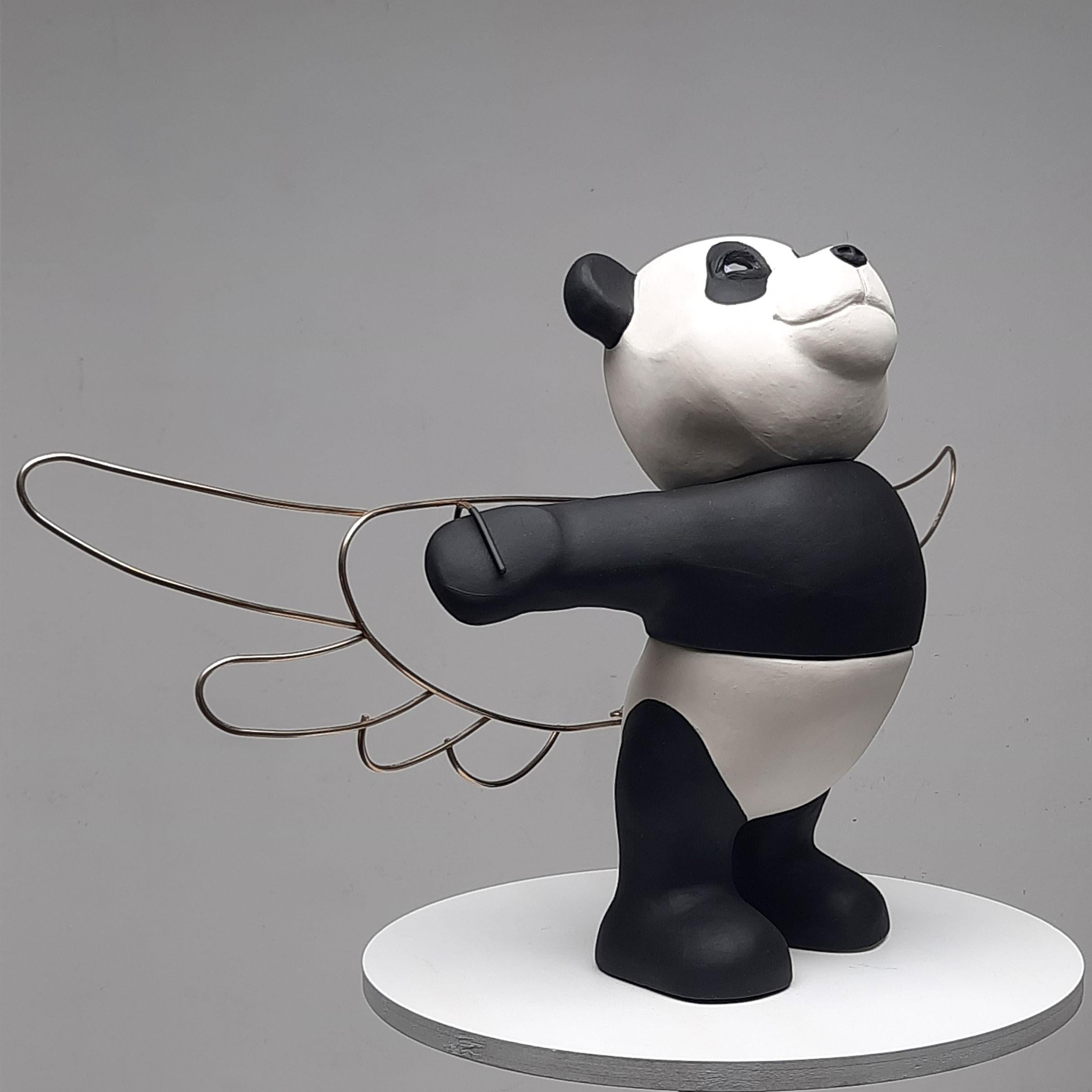 Panda contemporain-sculpture animalière réaliste-œuvre d'art-art contemporain - Art de Henk Jan Sanderman