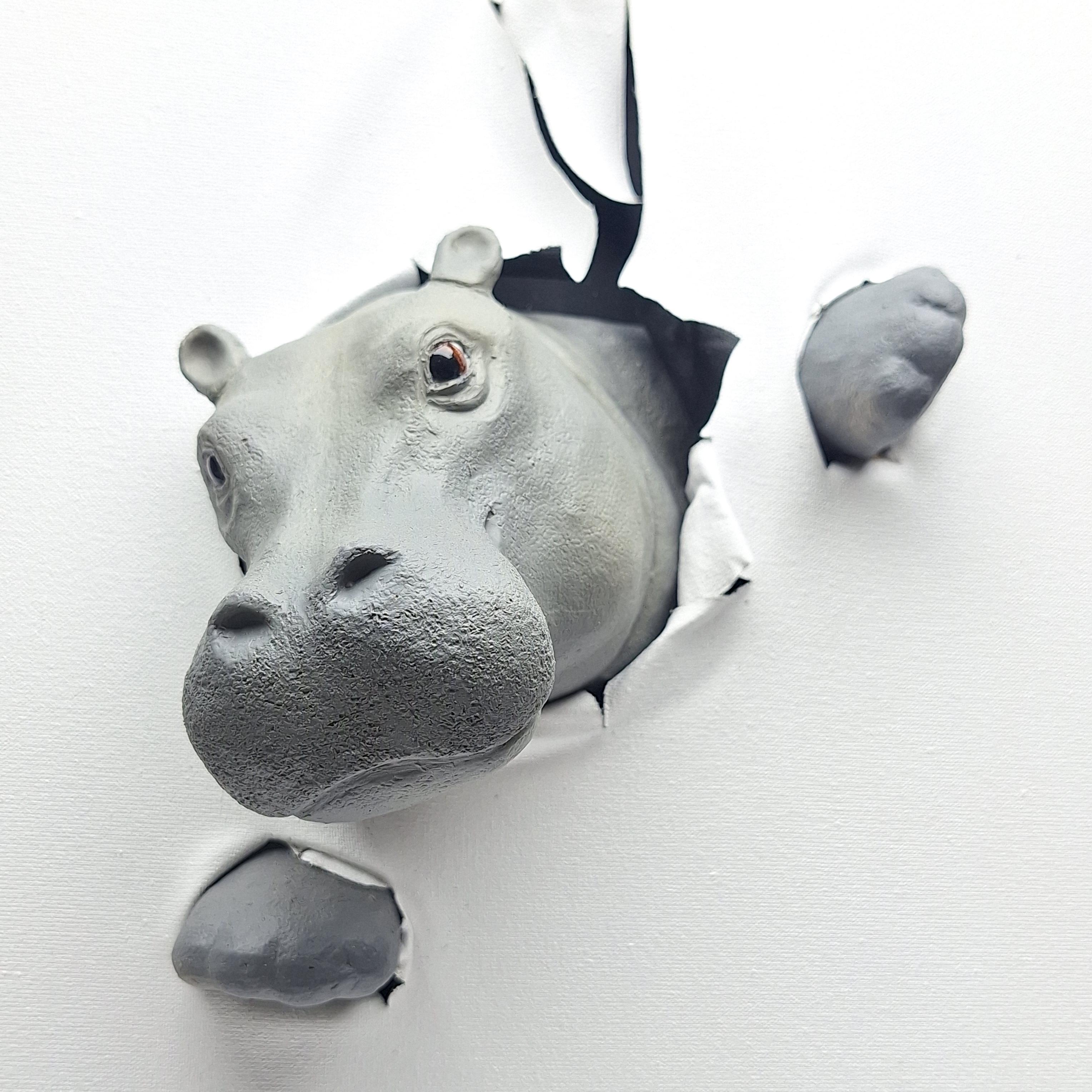 FLIPPO - original realism wildlife sculpture 3d artwork - contemporary art - Modern Sculpture by Henk Jan Sanderman