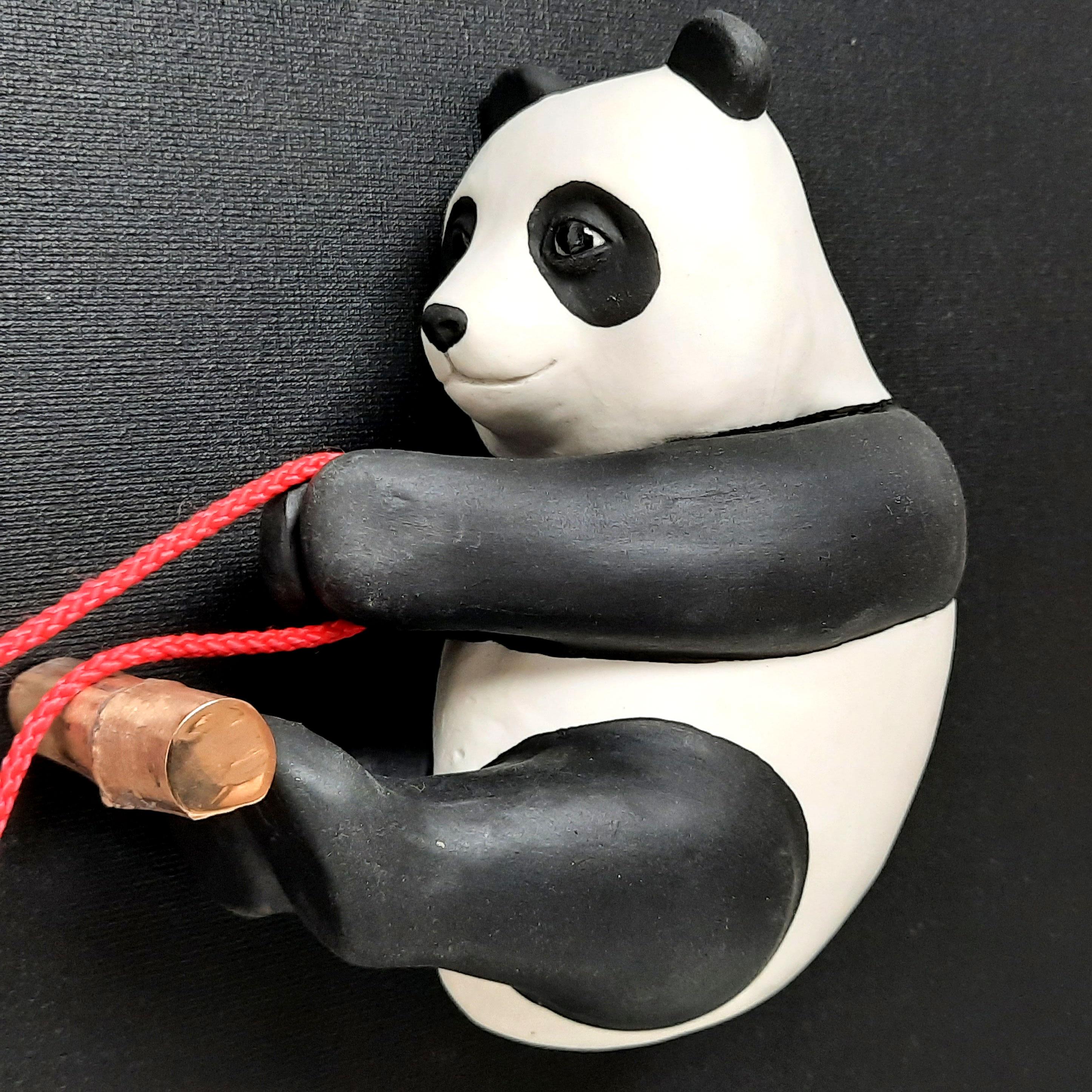 Leap of Faith II-original wildlife panda sculpture-painting-contemporary art For Sale 2