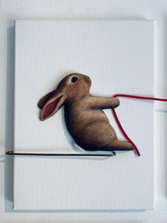 Mine - Réalisme original - Sculpture animalière - Peinture à l'huile - Oeuvre d'art - Art contemporain