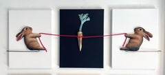 Miniera - scultura originale realistica della fauna selvatica - pittura ad olio - opera d'arte - arte contemporanea