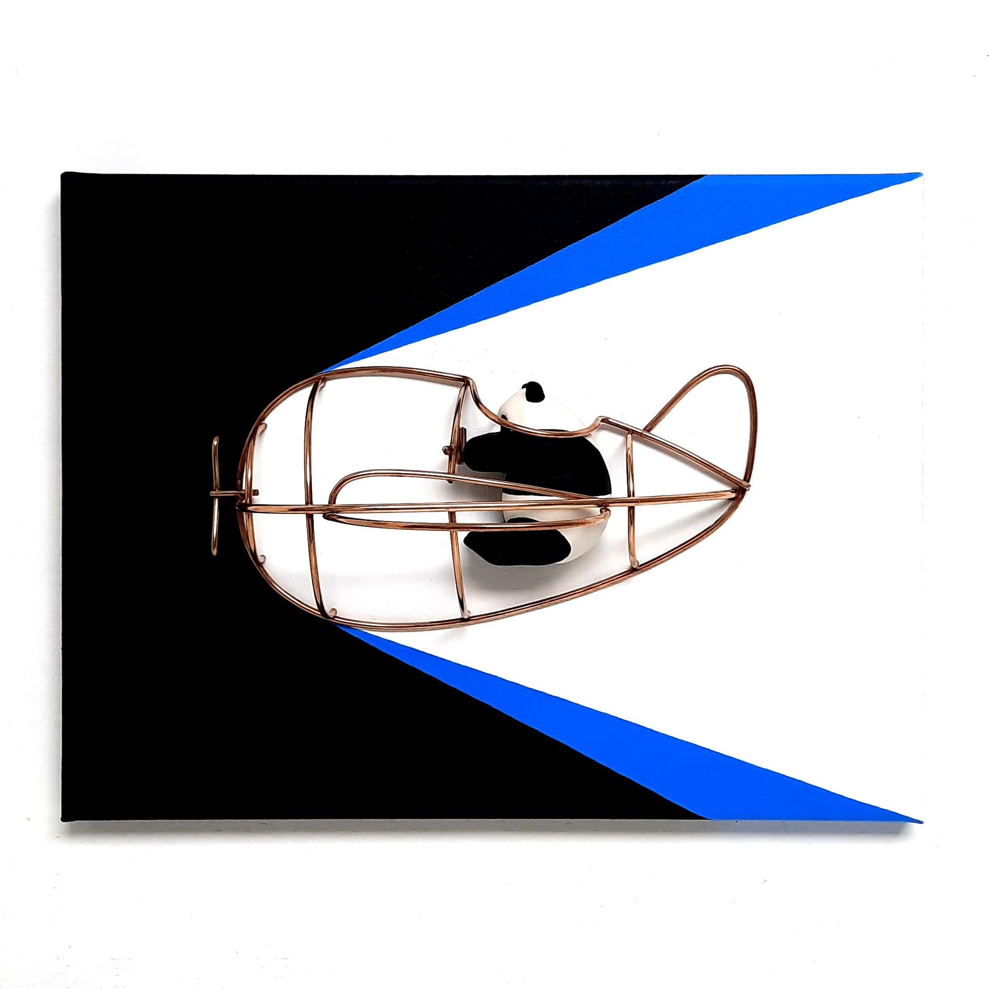 Velocità della luce - scultura-pittura originale realistica sulla fauna selvatica - Arte contemporanea