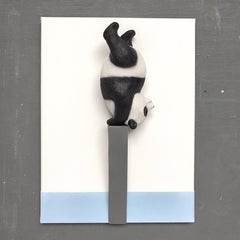 UPSIDE DOWN - original realism wildlife sculpture 3d artwork - contemporary art