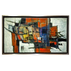 Henk Munnik Midcentury Abstract Painting, Dutch 1960s, Signed & Dated