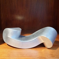 Bench - aluminum contemporary modern abstract geometric sculpture