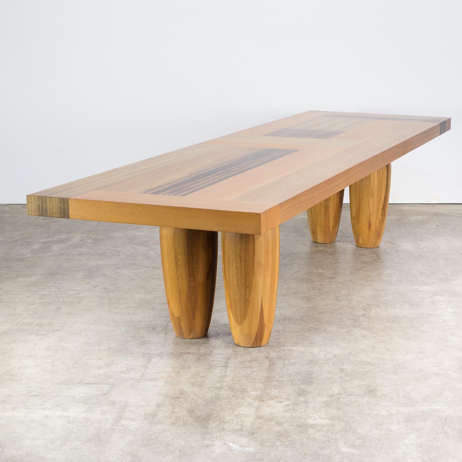 Wood Henk Vos ‘Bagutta’ Dining Table for Linteloo For Sale