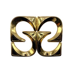 Henkel & Gross, Germany 1972 Modernist Gold Brooch