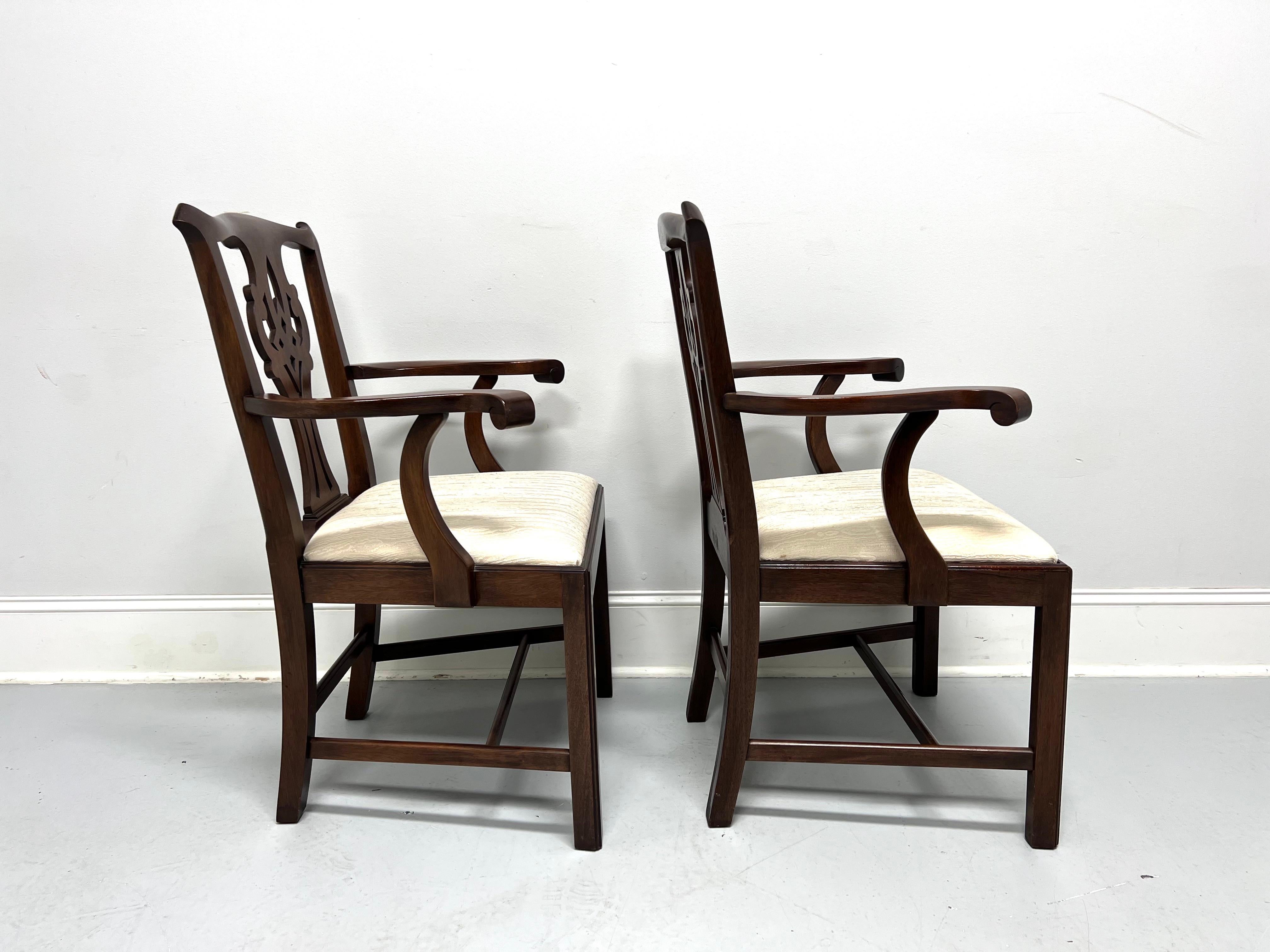 American HENKEL HARRIS 101A 29 Mahogany Chippendale Dining Armchairs - Pair