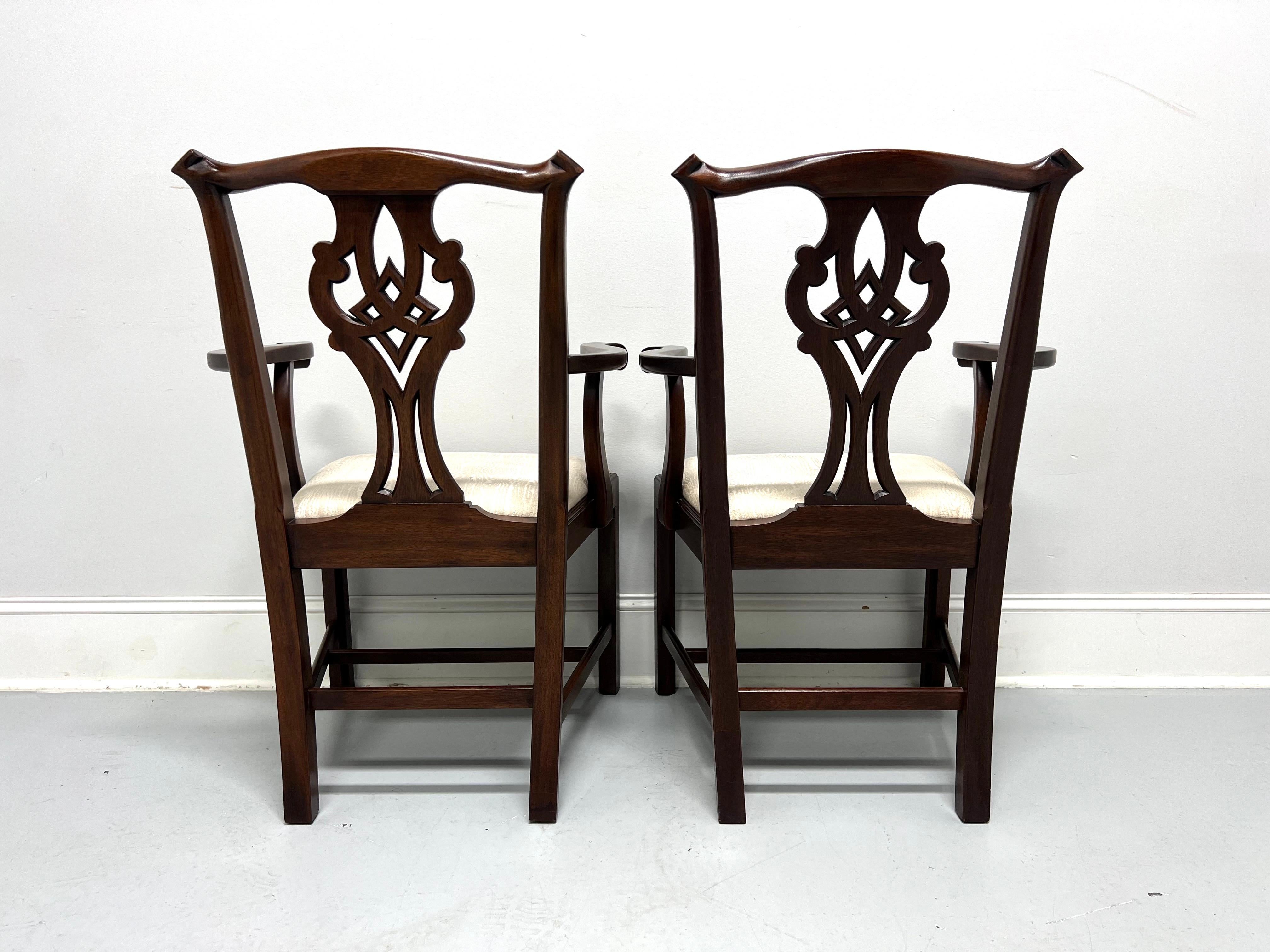 HENKEL HARRIS 101A 29 Mahogany Chippendale Dining Armchairs - Pair In Good Condition In Charlotte, NC