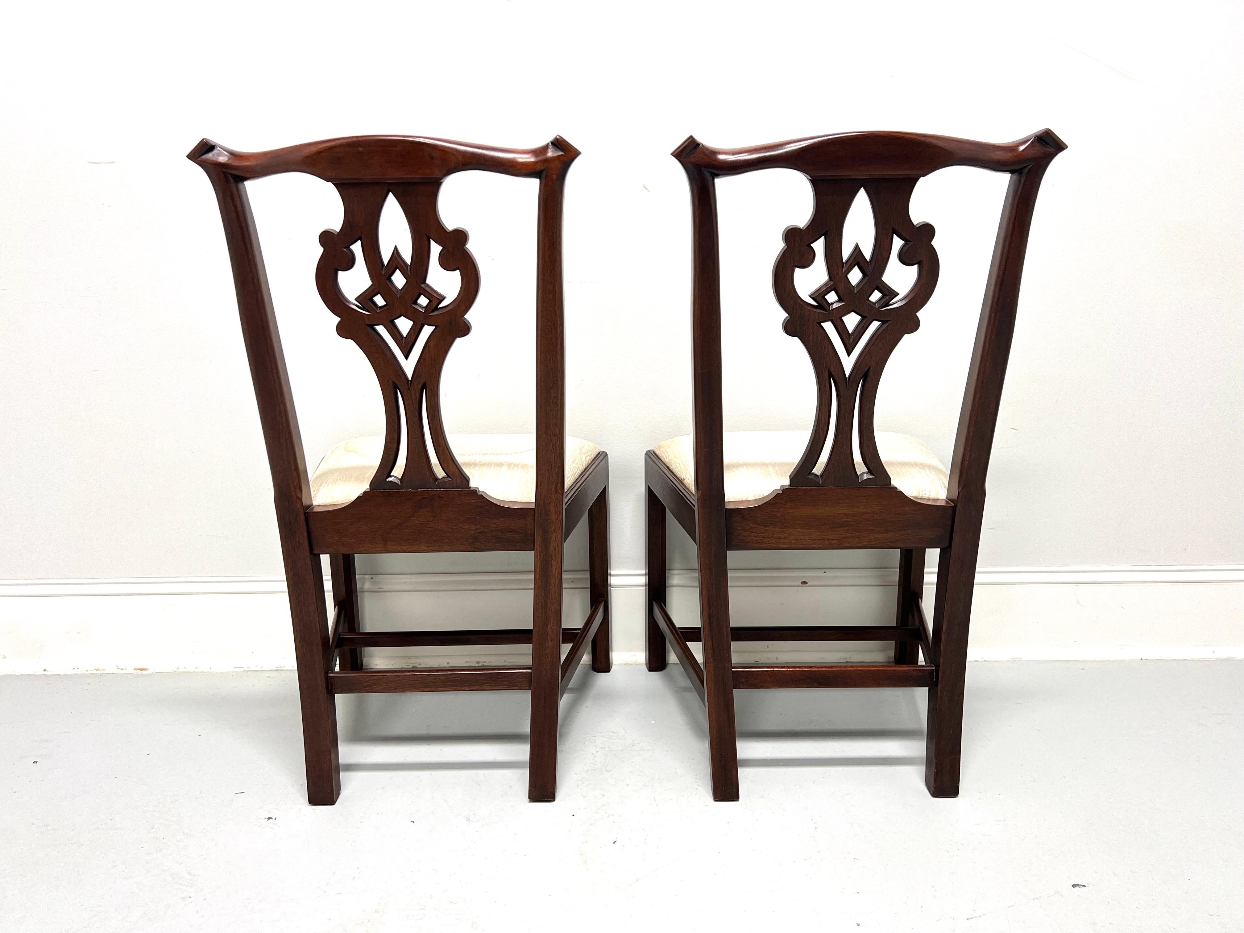 HENKEL HARRIS 101S 29 Mahogany Chippendale Dining Side Chairs - Pair A In Good Condition In Charlotte, NC