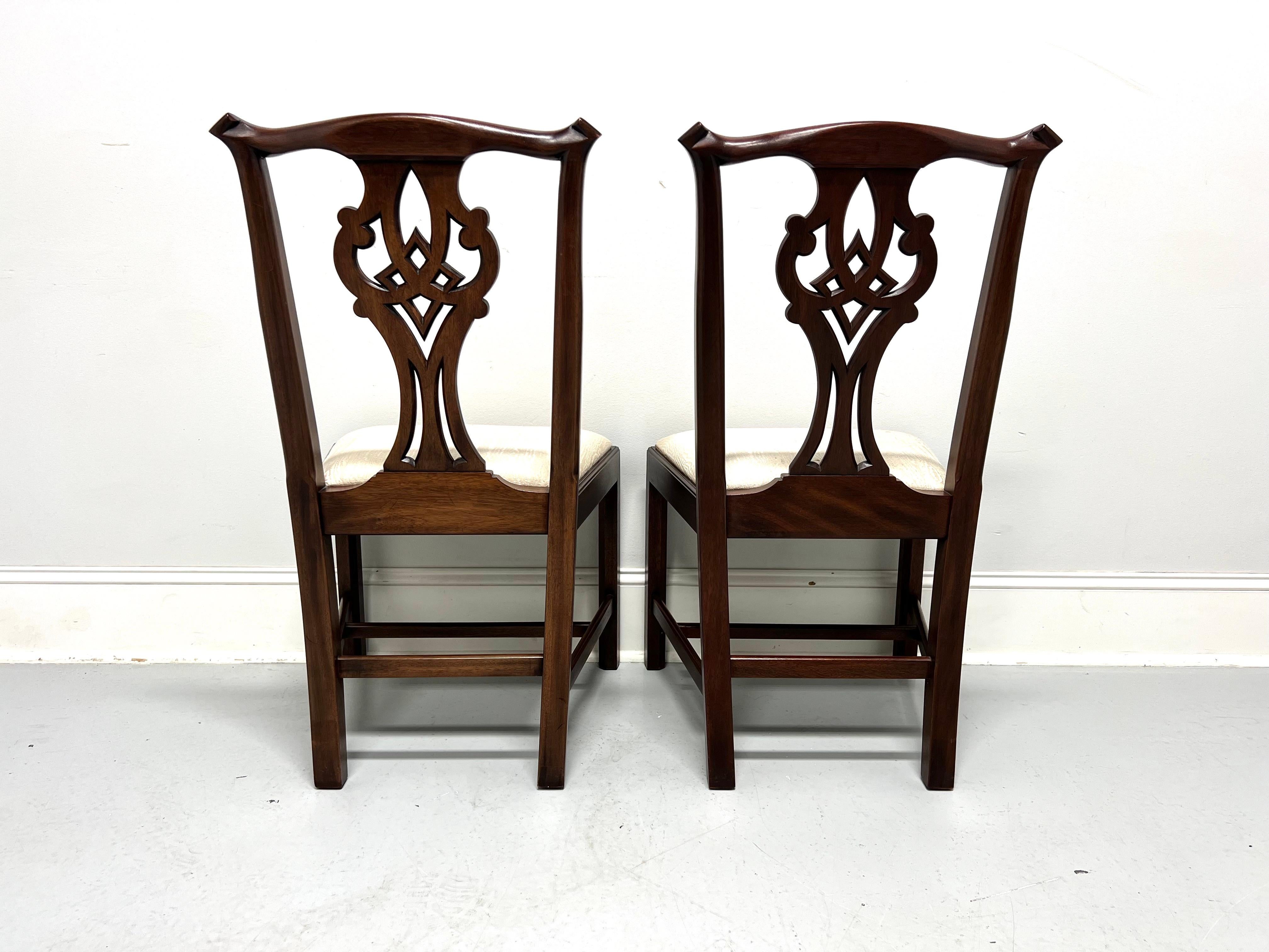 HENKEL HARRIS 101S 29 Mahogany Chippendale Dining Side Chairs - Pair C In Good Condition In Charlotte, NC