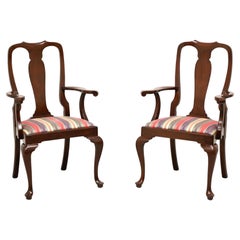 HENKEL HARRIS 105A 22 Wild Black Cherry Queen Anne Dining Armchairs - Pair