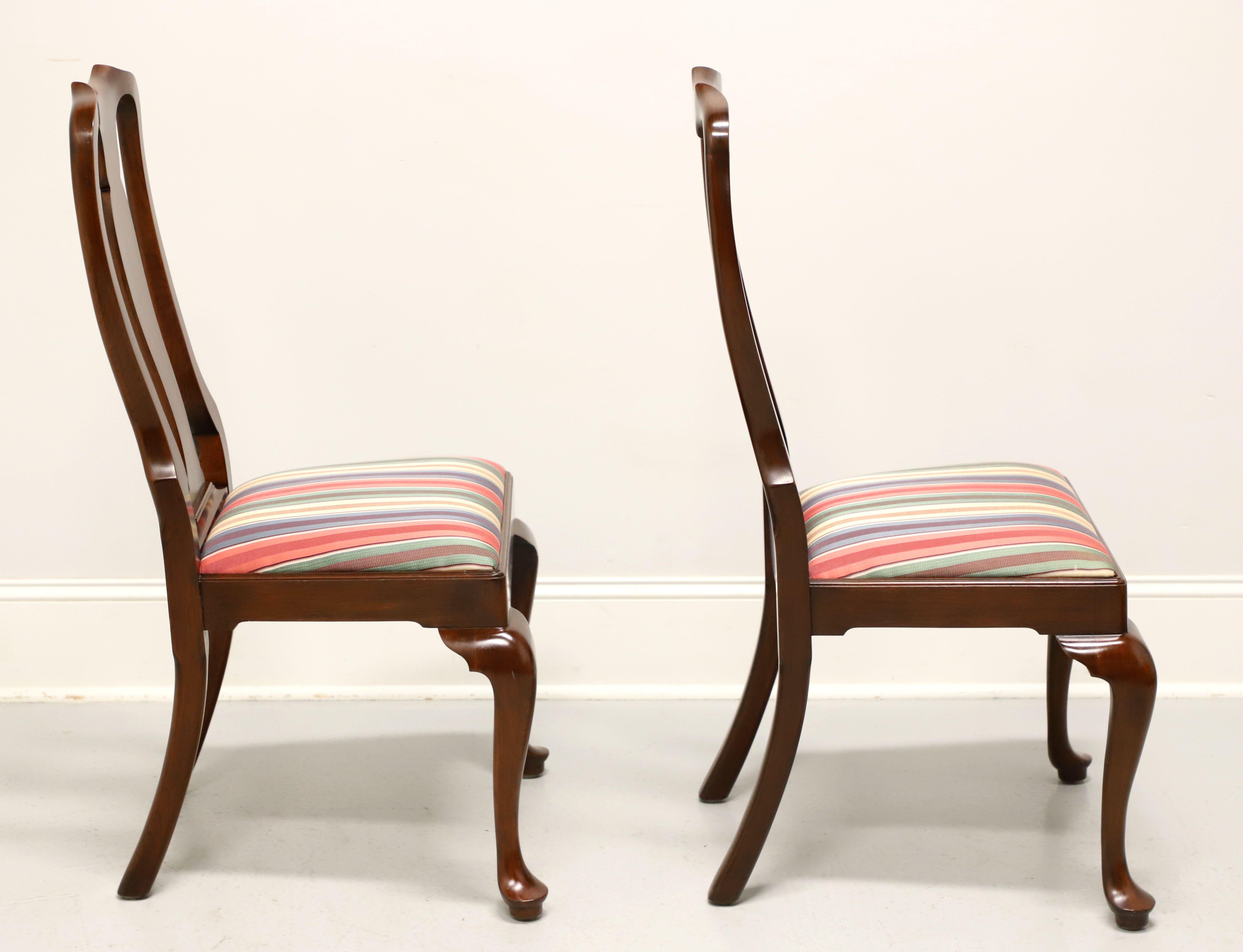 HENKEL HARRIS 105S 22 Wild Black Cherry Queen Anne Dining Side Chairs - Pair B In Good Condition In Charlotte, NC