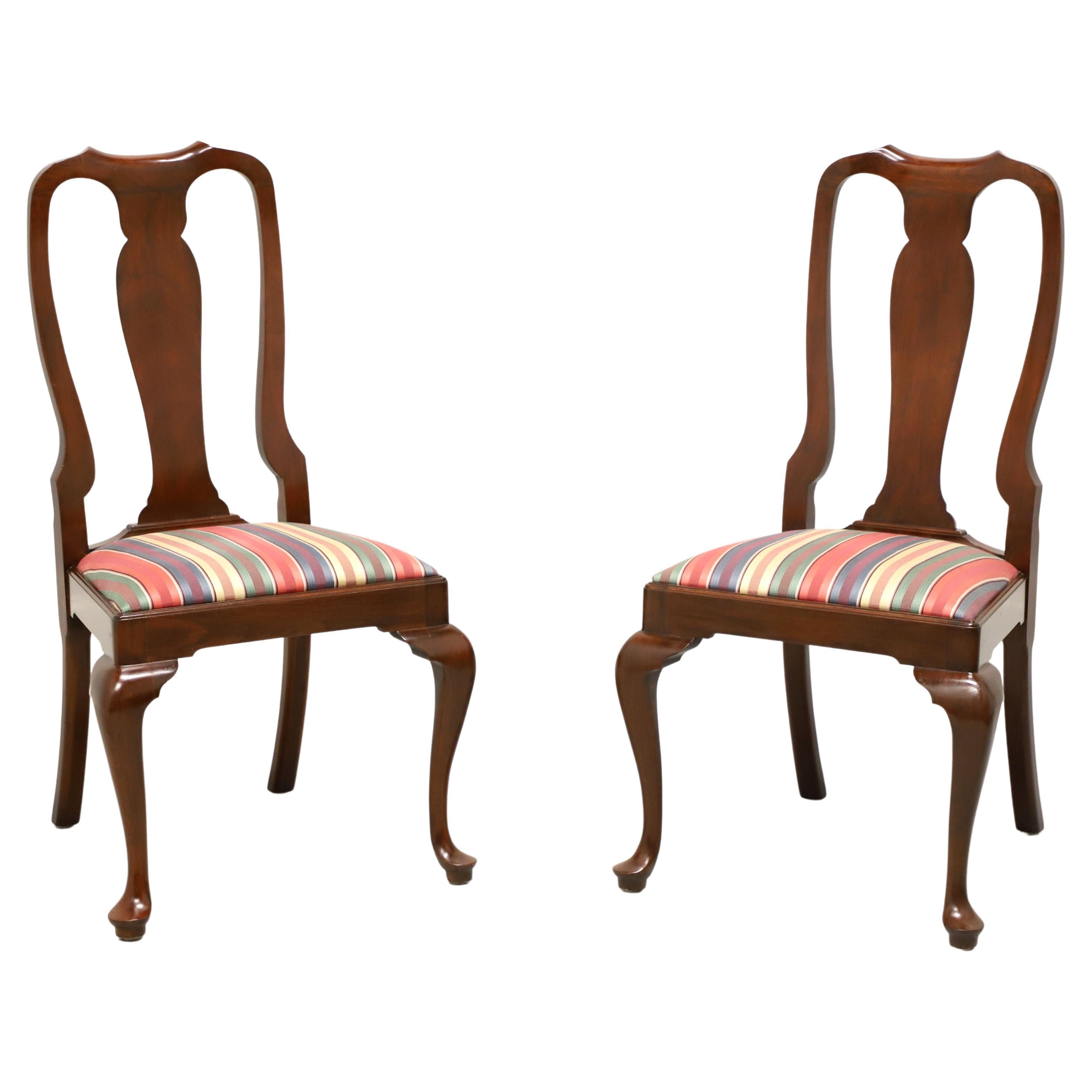 HENKEL HARRIS 105S 22 Wild Black Cherry Queen Anne Dining Side Chairs - Pair B