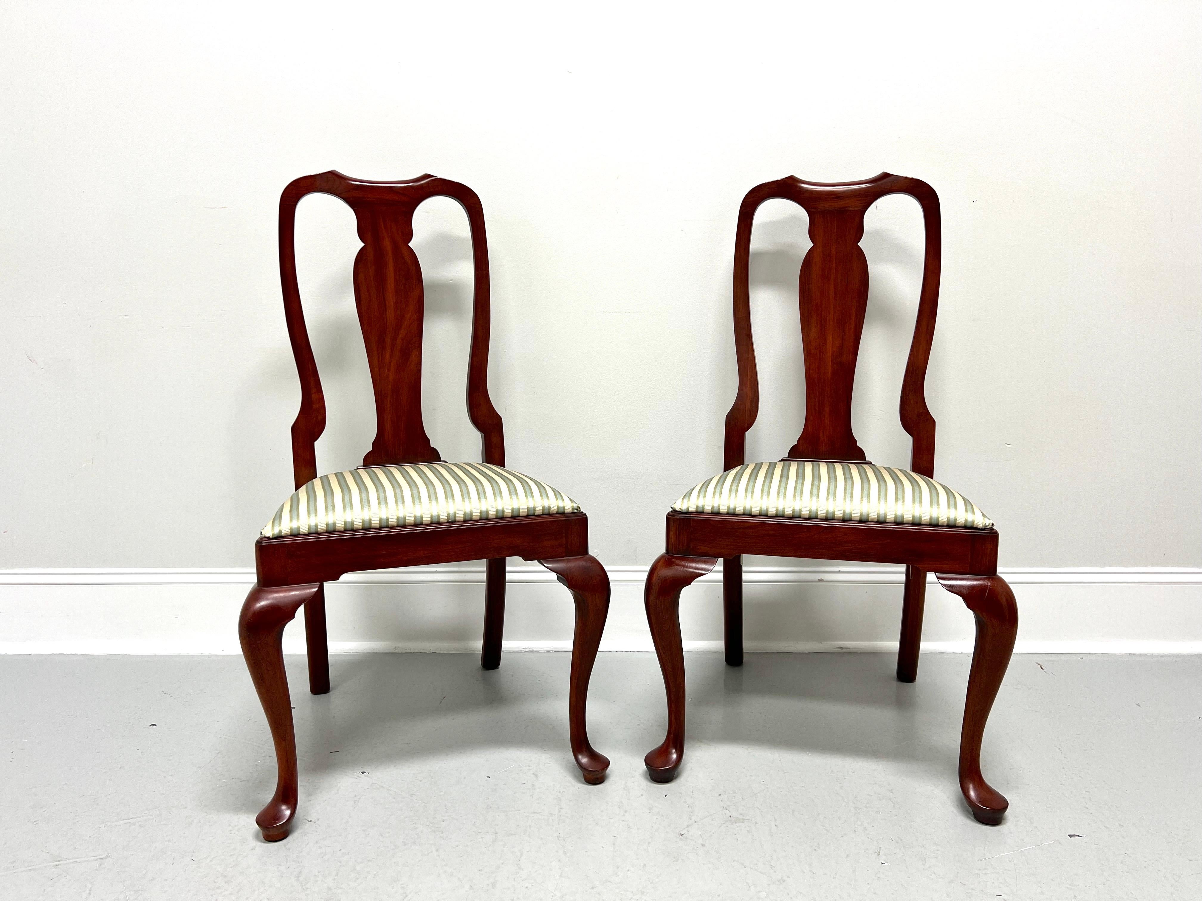 HENKEL HARRIS 105S 24 Wild Black Cherry Queen Anne Dining Side Chairs - Pair A 5