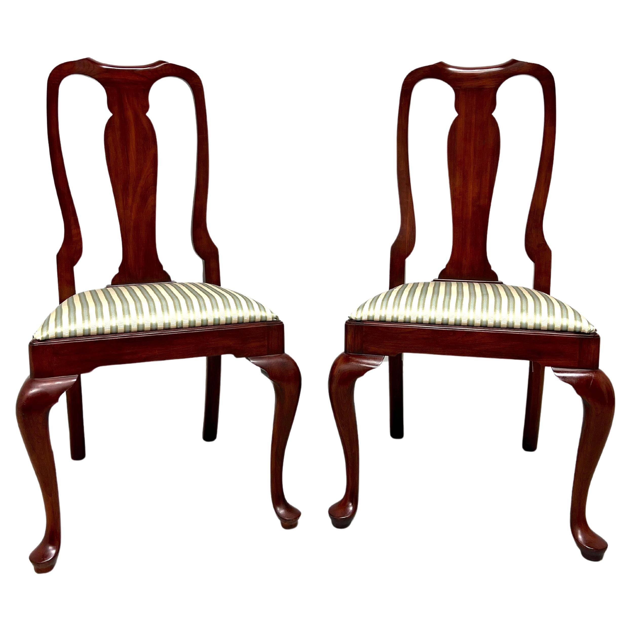 HENKEL HARRIS 105S 24 Wild Black Cherry Queen Anne Dining Side Chairs - Pair A