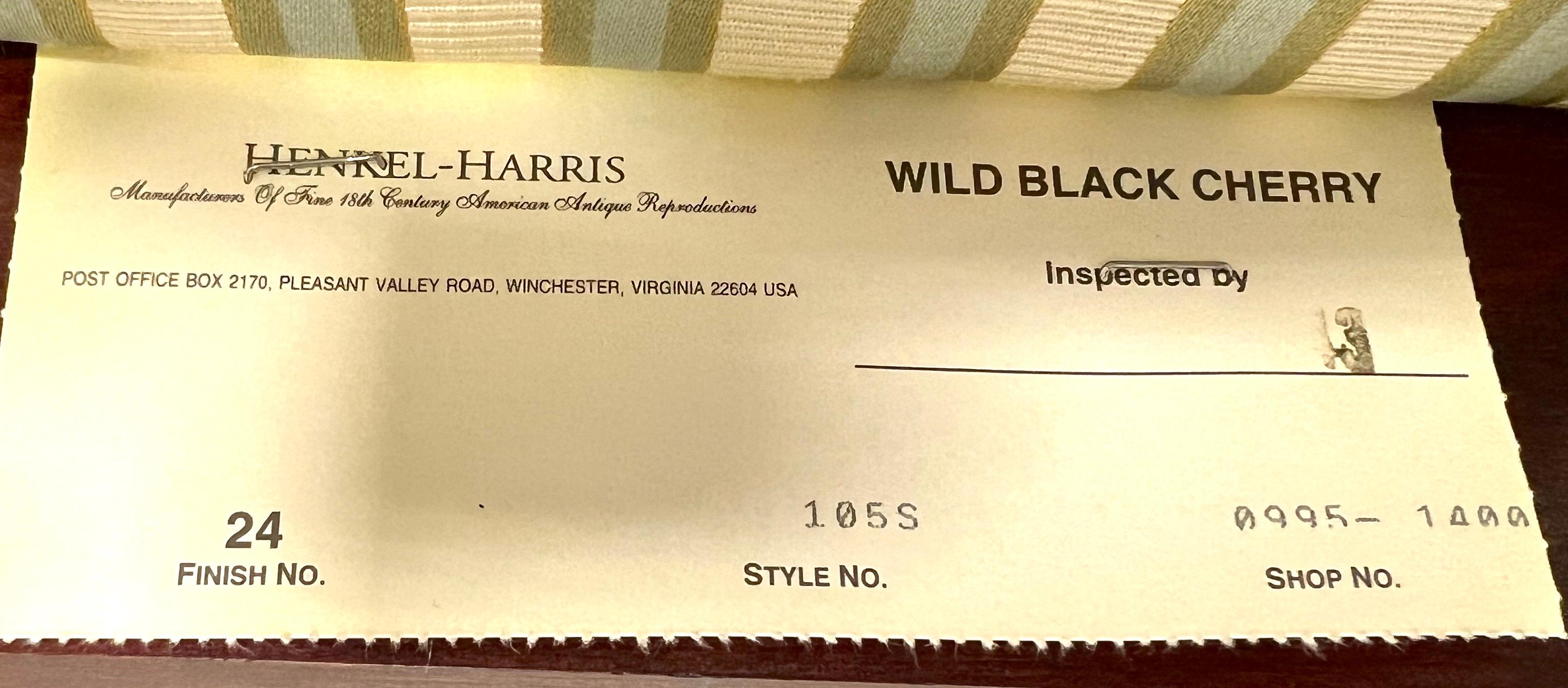 HENKEL HARRIS 105S 24 Wild Black Cherry Queen Anne Dining Side Chairs - Pair B 4
