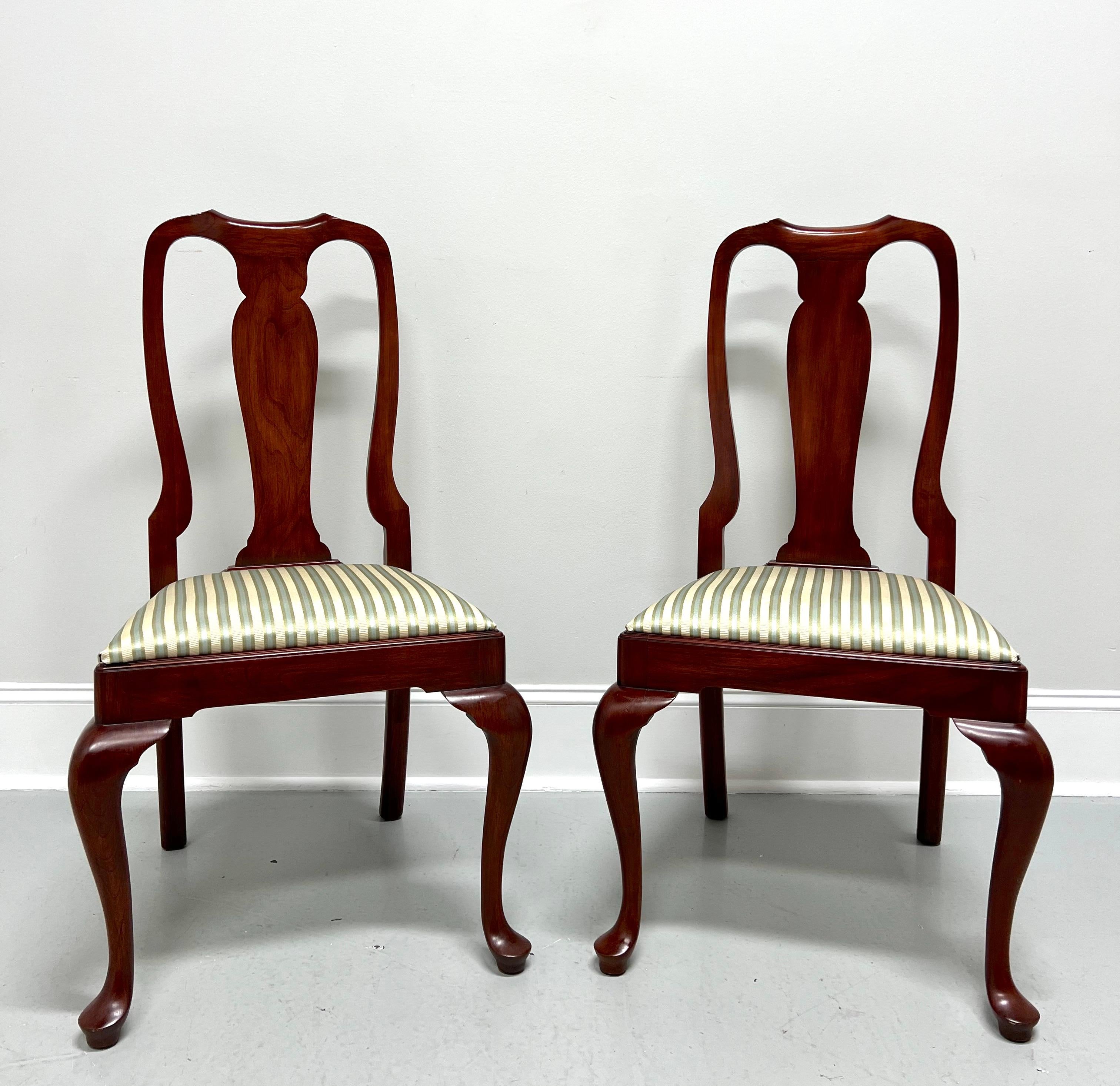 HENKEL HARRIS 105S 24 Wild Black Cherry Queen Anne Dining Side Chairs - Pair B 5
