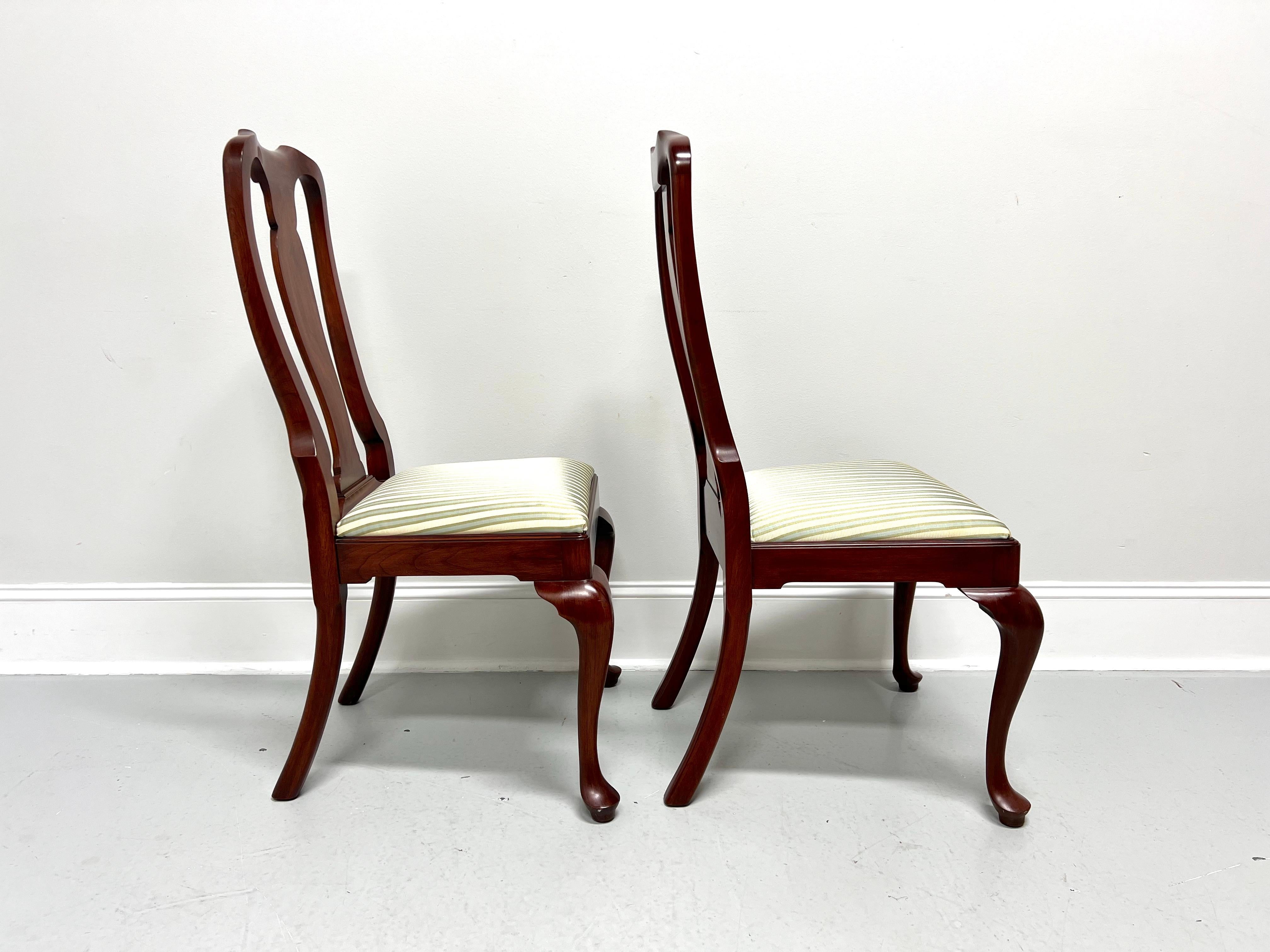 American HENKEL HARRIS 105S 24 Wild Black Cherry Queen Anne Dining Side Chairs - Pair B