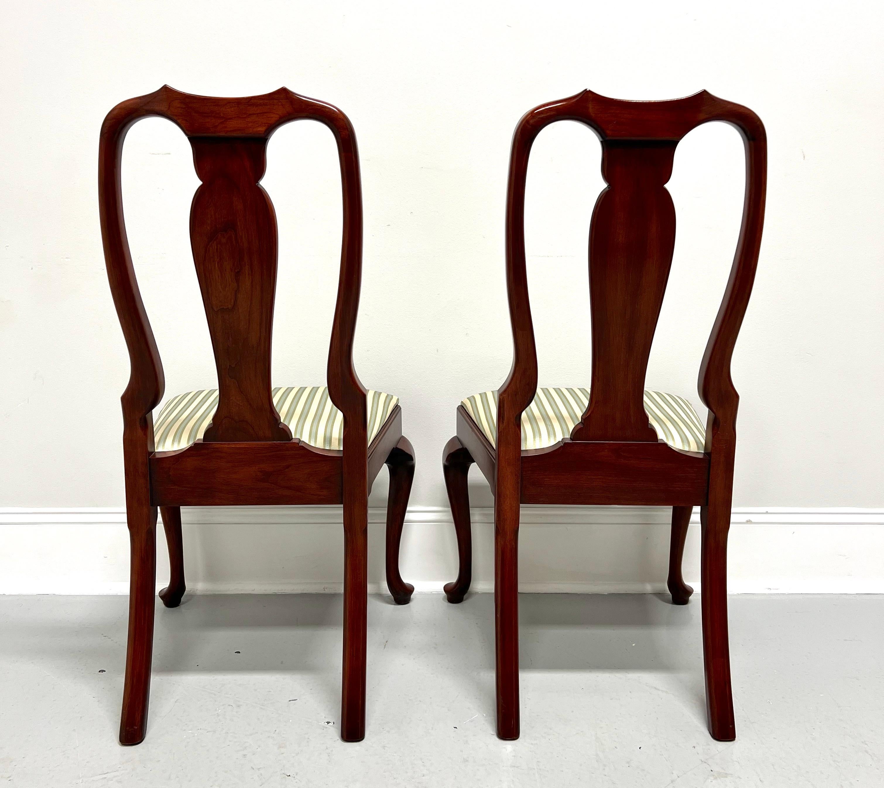 HENKEL HARRIS 105S 24 Wild Black Cherry Queen Anne Dining Side Chairs - Pair B In Good Condition In Charlotte, NC
