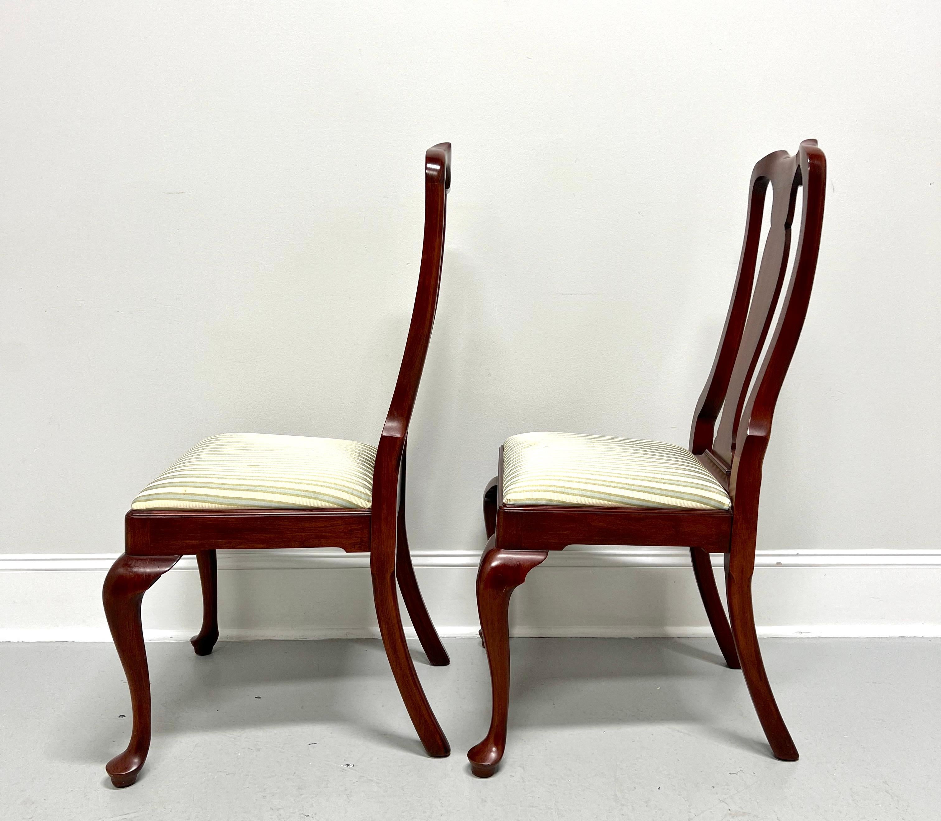 20th Century HENKEL HARRIS 105S 24 Wild Black Cherry Queen Anne Dining Side Chairs - Pair B