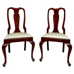 HENKEL HARRIS 105S 24 Wild Black Cherry Queen Anne Dining Side Chairs - Pair B