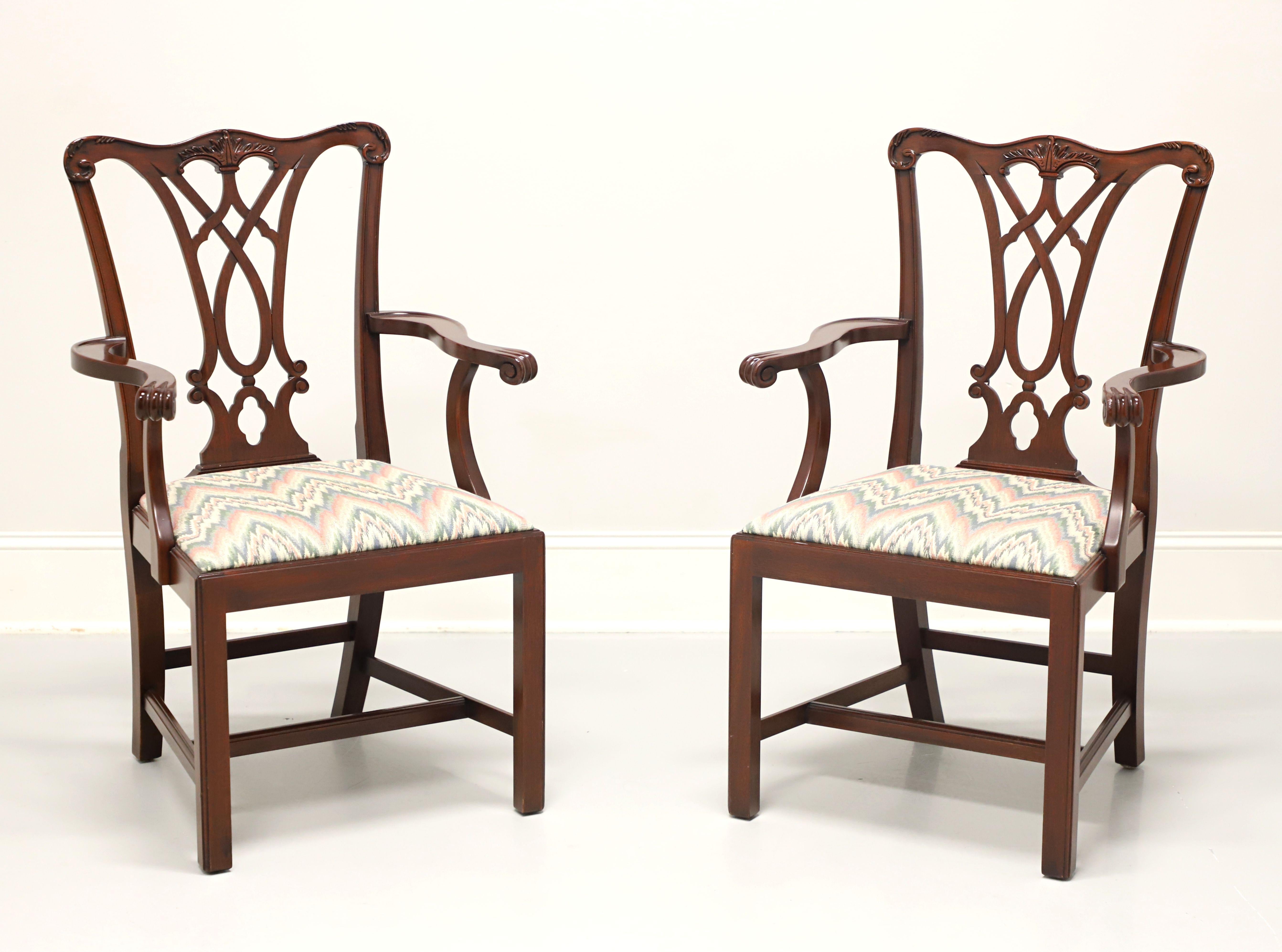 HENKEL HARRIS 107A 29 Mahogany Chippendale Dining Armchairs - Pair For Sale 7
