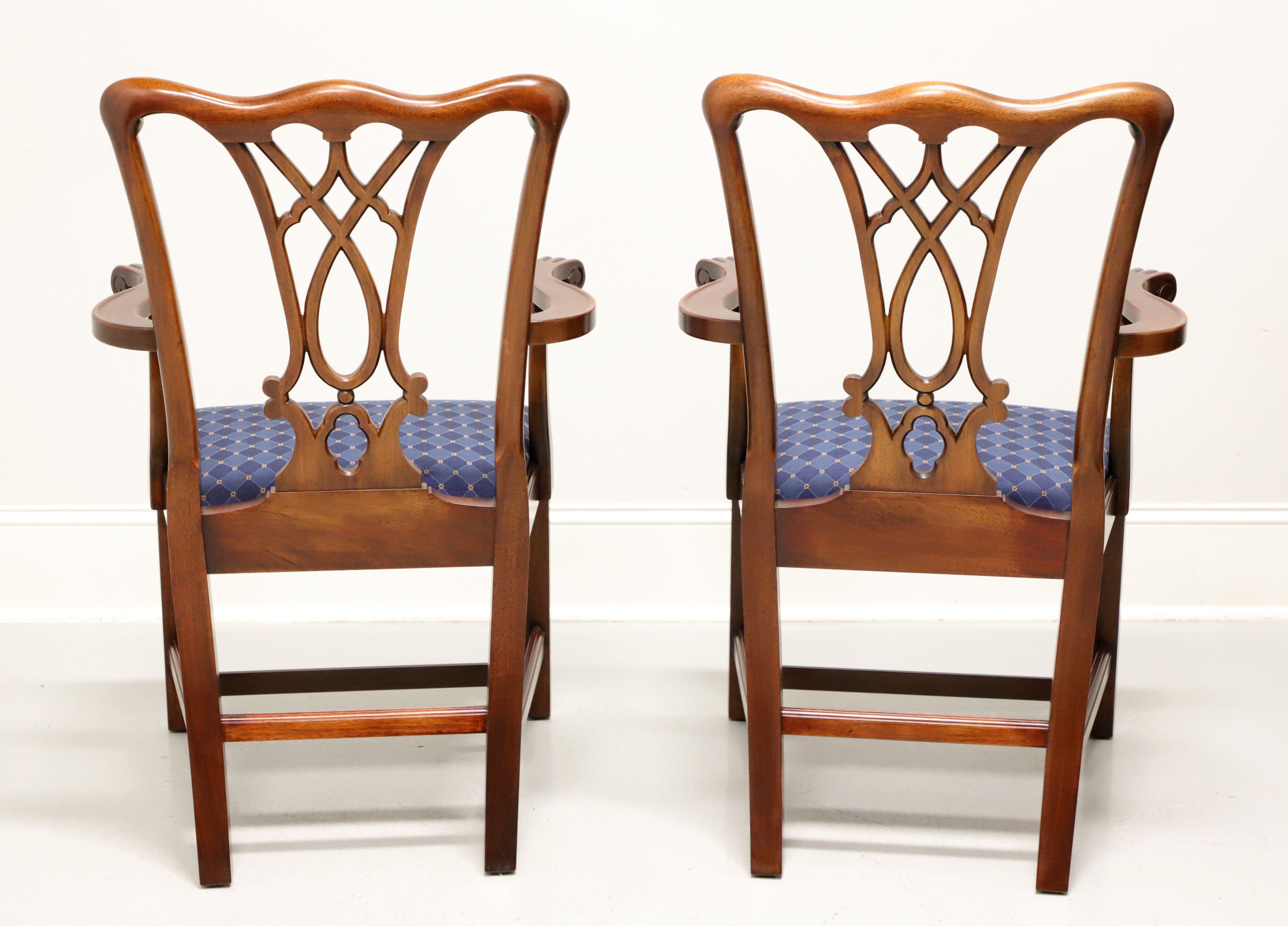 20th Century HENKEL HARRIS 107A 29 Mahogany Chippendale Dining Armchairs - Pair