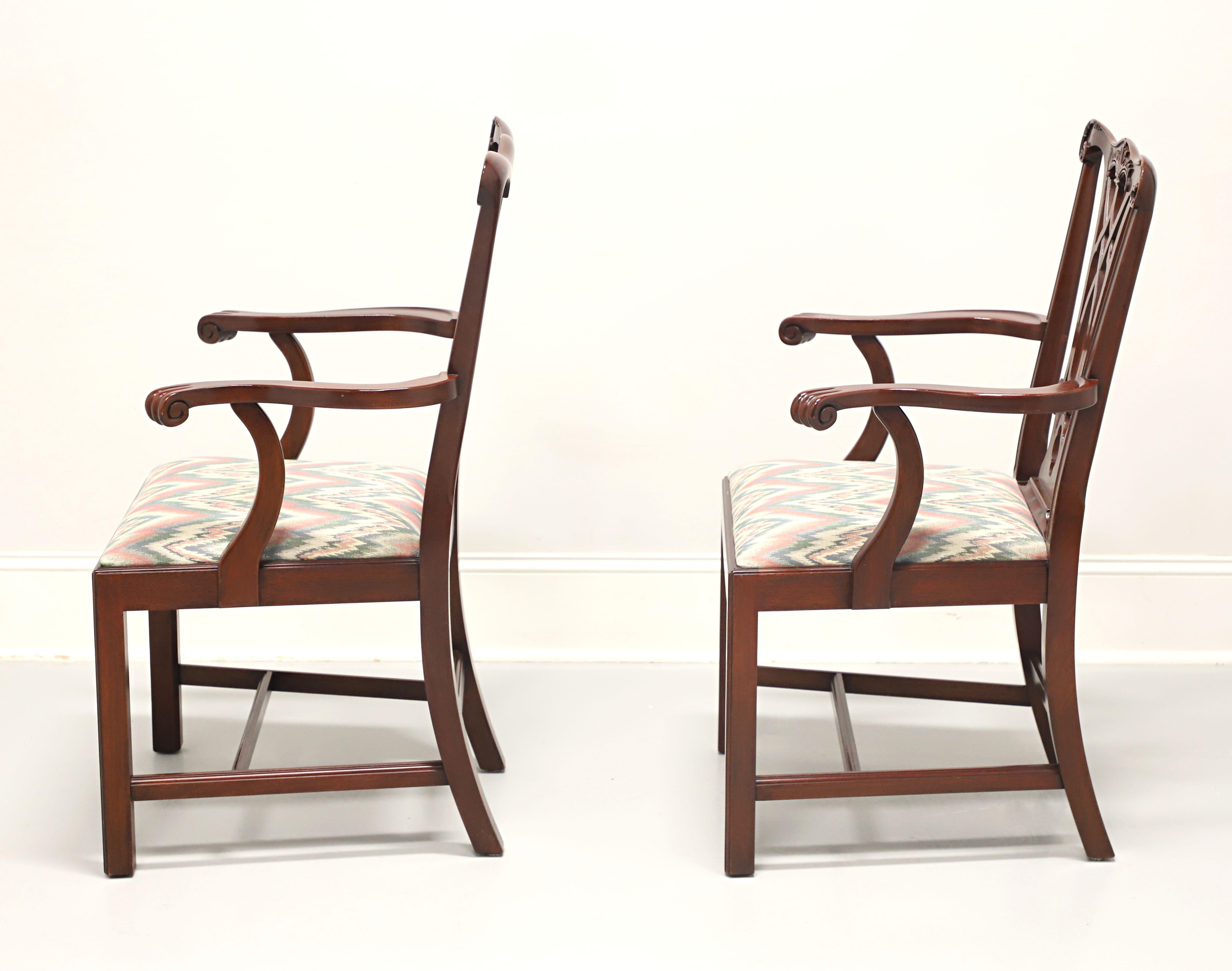 20th Century HENKEL HARRIS 107A 29 Mahogany Chippendale Dining Armchairs - Pair For Sale