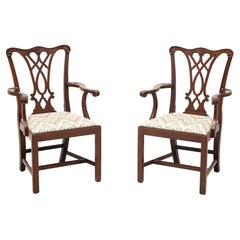 HENKEL HARRIS 107A 29 Mahogany Chippendale Dining Armchairs - Pair