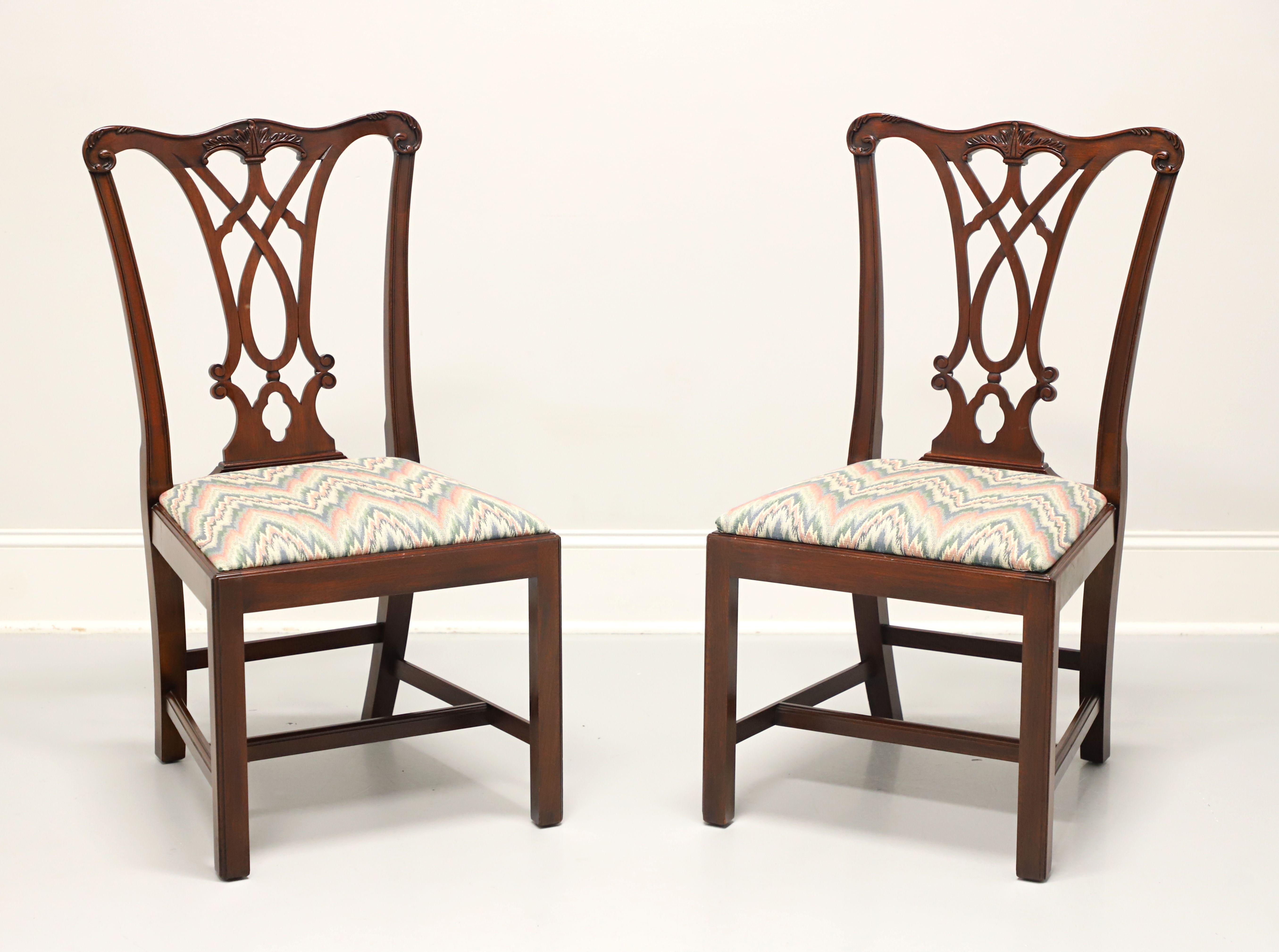 HENKEL HARRIS 107S 29 Mahogany Chippendale Dining Side Chairs - Pair A 6