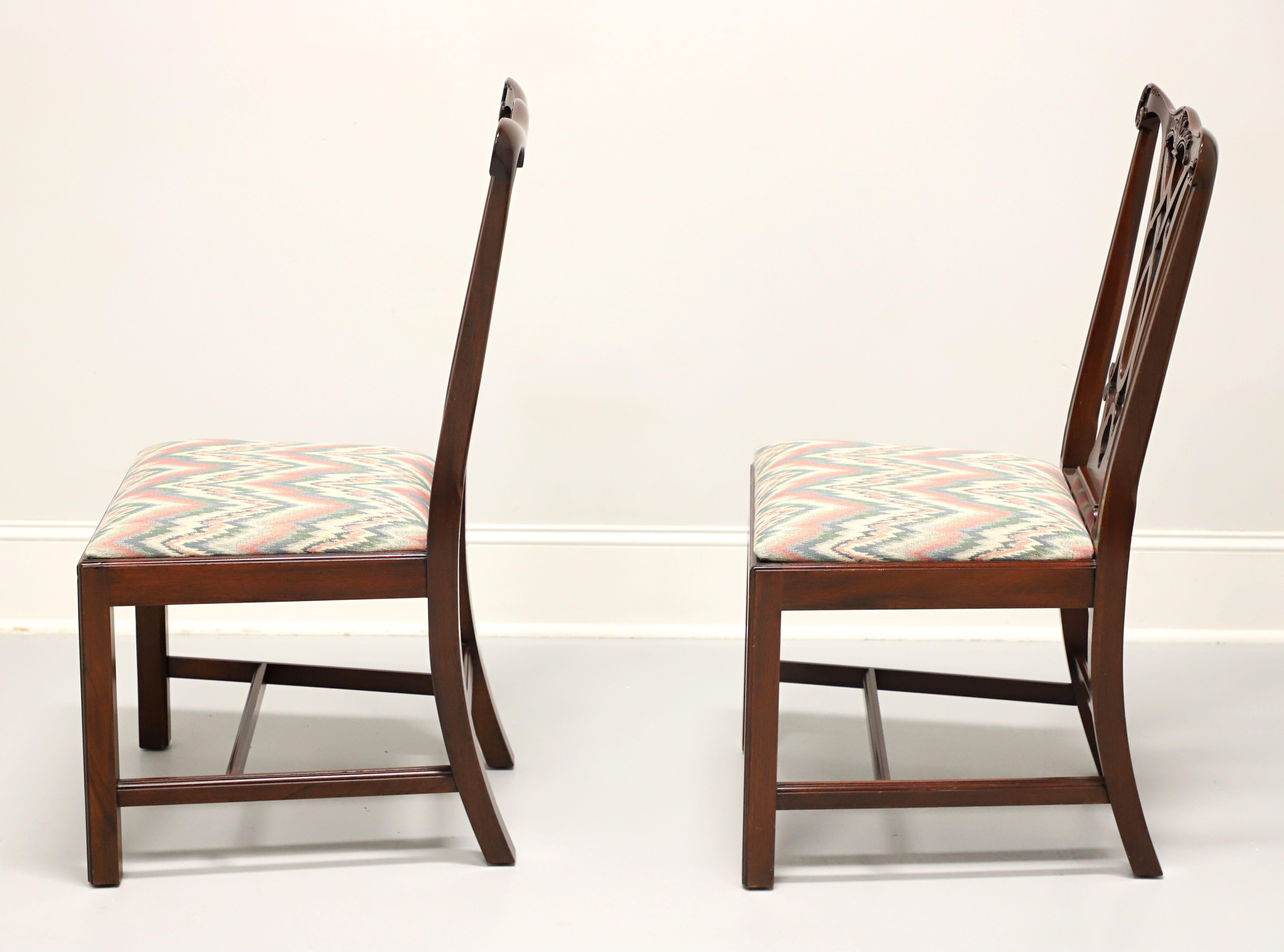 20th Century HENKEL HARRIS 107S 29 Mahogany Chippendale Dining Side Chairs - Pair A