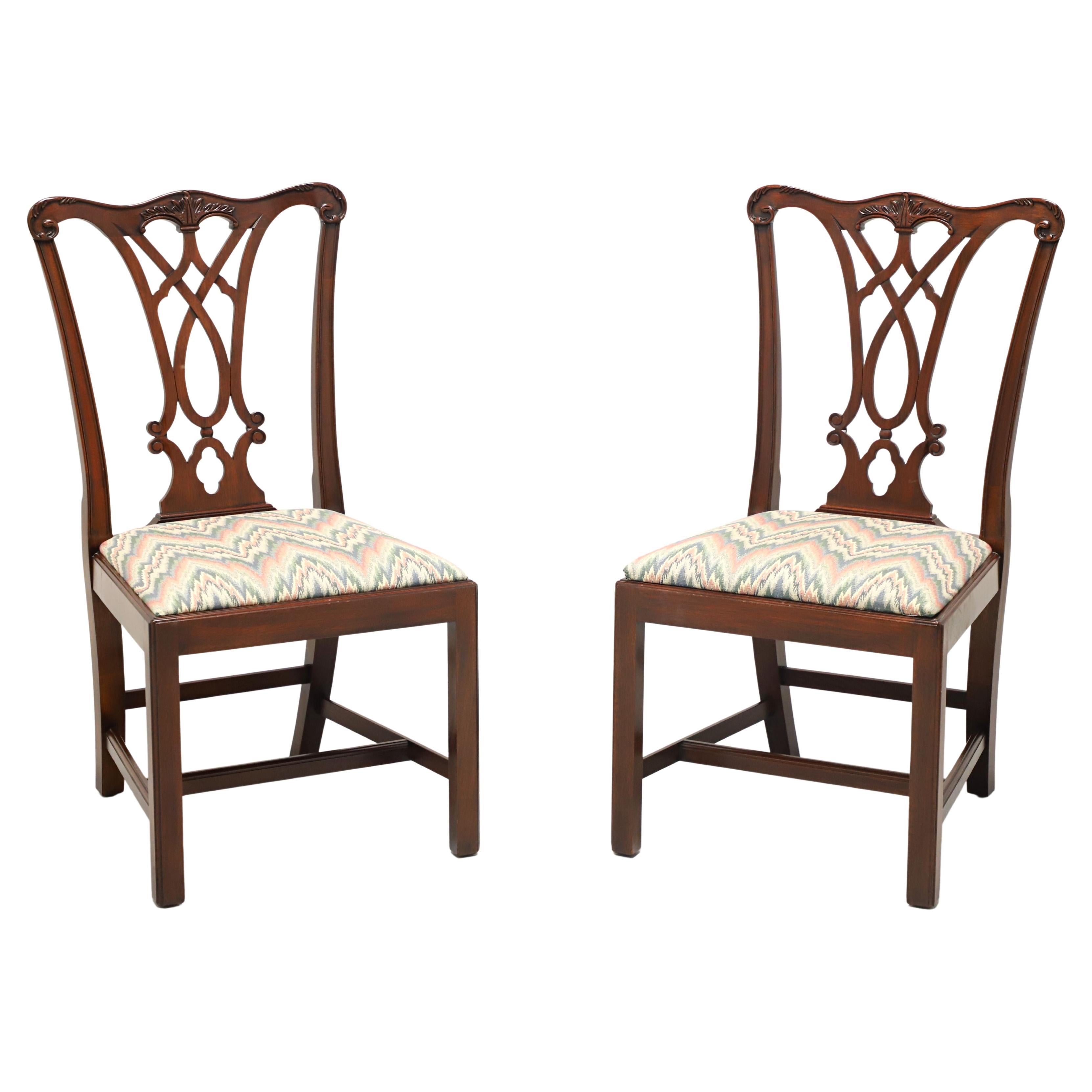 HENKEL HARRIS 107S 29 Mahogany Chippendale Dining Side Chairs - Pair A