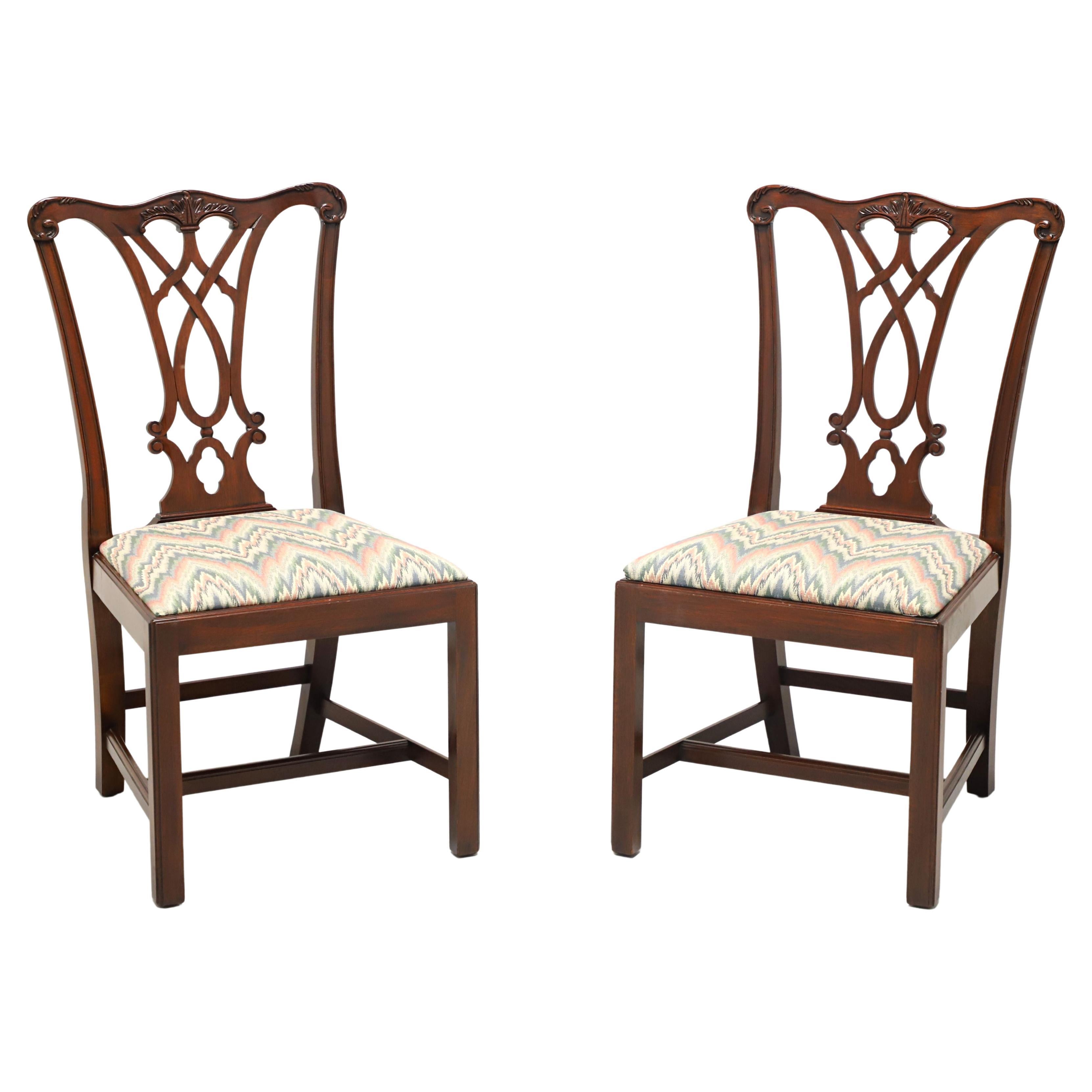 HENKEL HARRIS 107S 29 Mahogany Chippendale Dining Side Chairs - Pair B