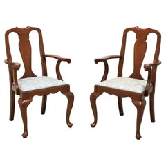 HENKEL HARRIS 109A 24 Wild Black Cherry Queen Anne Dining Armchairs - Pair