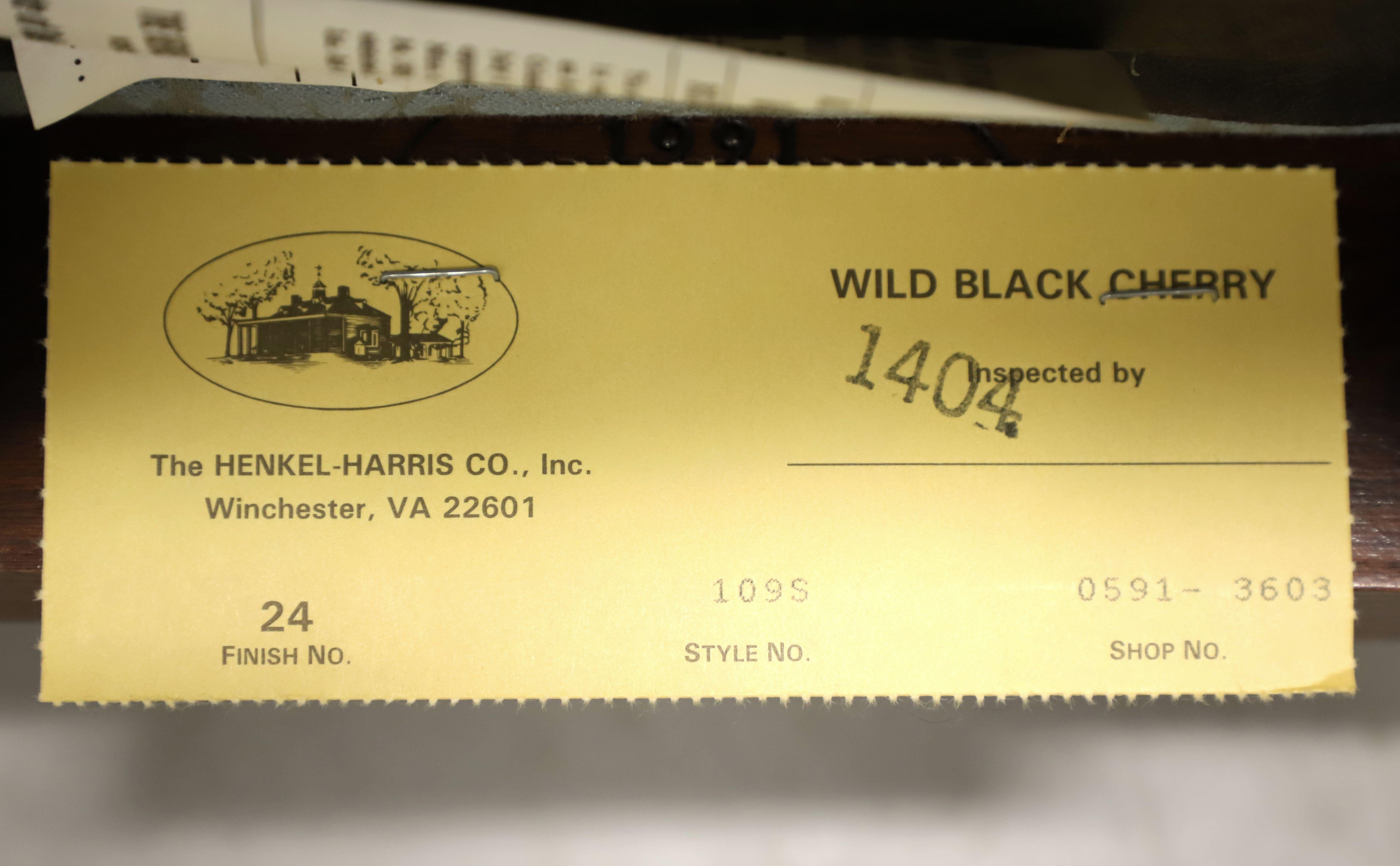 HENKEL HARRIS 109S 24 Wild Black Cherry Queen Anne Dining Side Chairs - Pair A 6