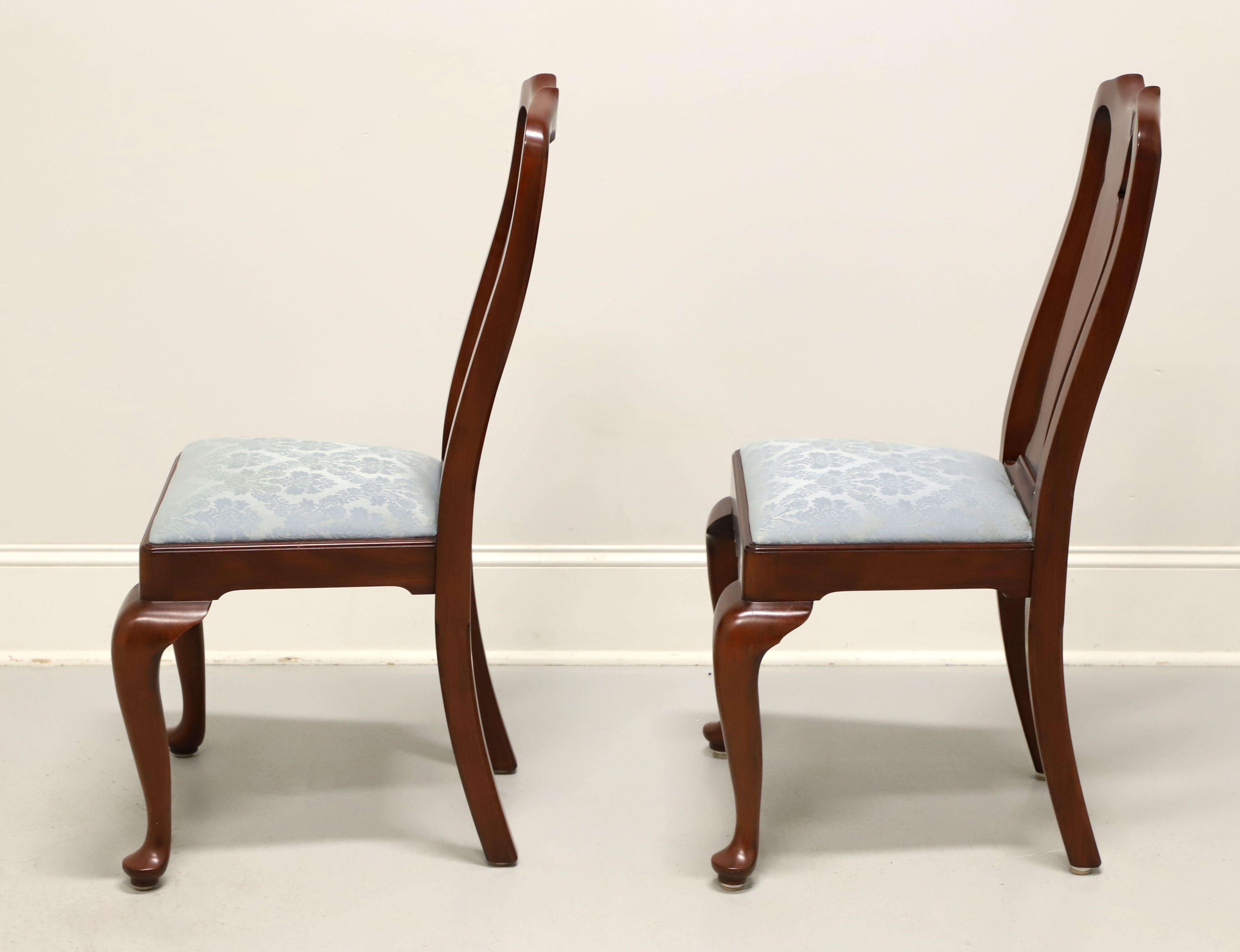 Fabric HENKEL HARRIS 109S 24 Wild Black Cherry Queen Anne Dining Side Chairs - Pair A