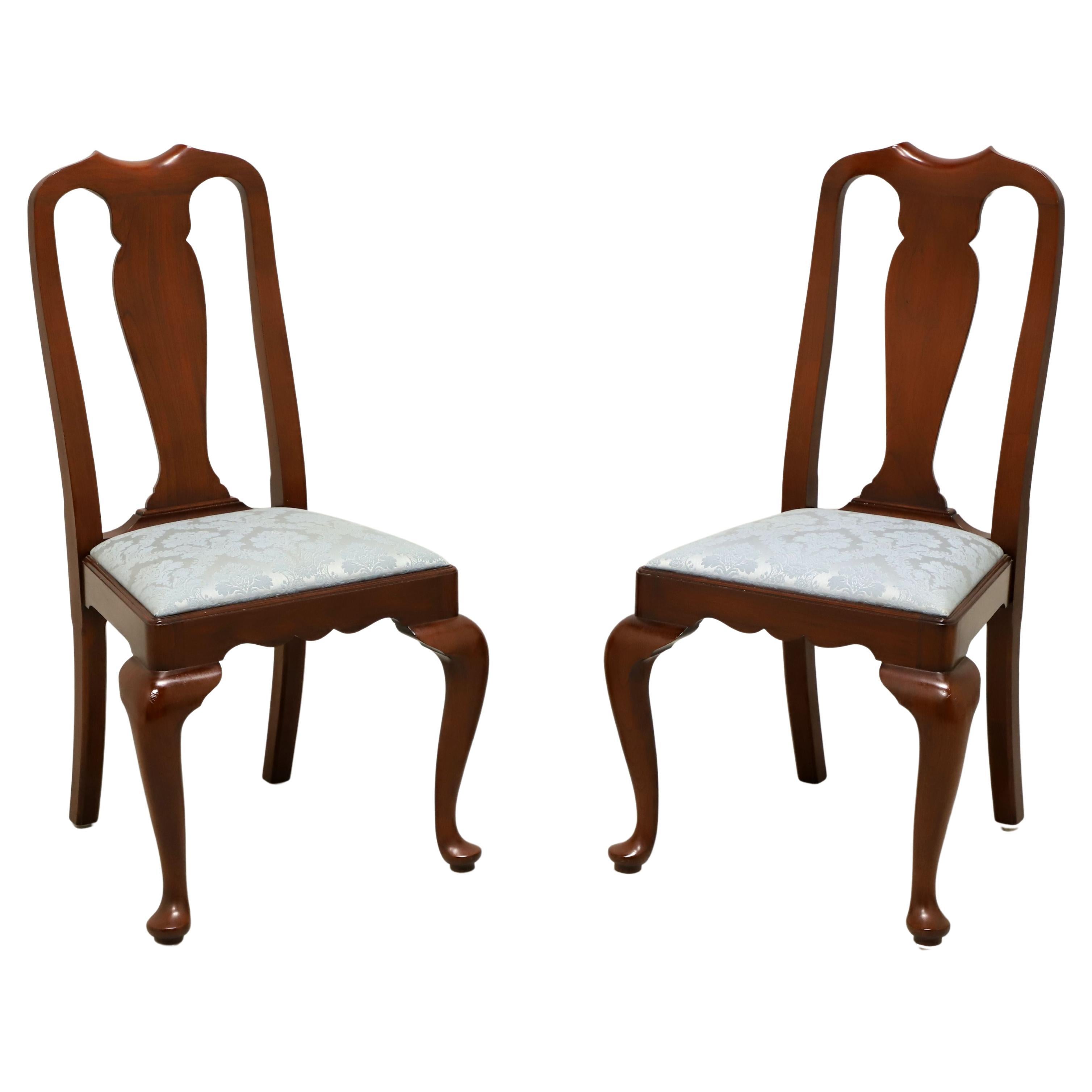 HENKEL HARRIS 109S 24 Wild Black Cherry Queen Anne Dining Side Chairs - Pair A