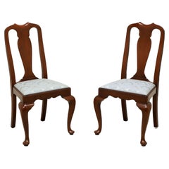 HENKEL HARRIS 109S 24 Wild Black Cherry Queen Anne Dining Side Chairs - Pair A