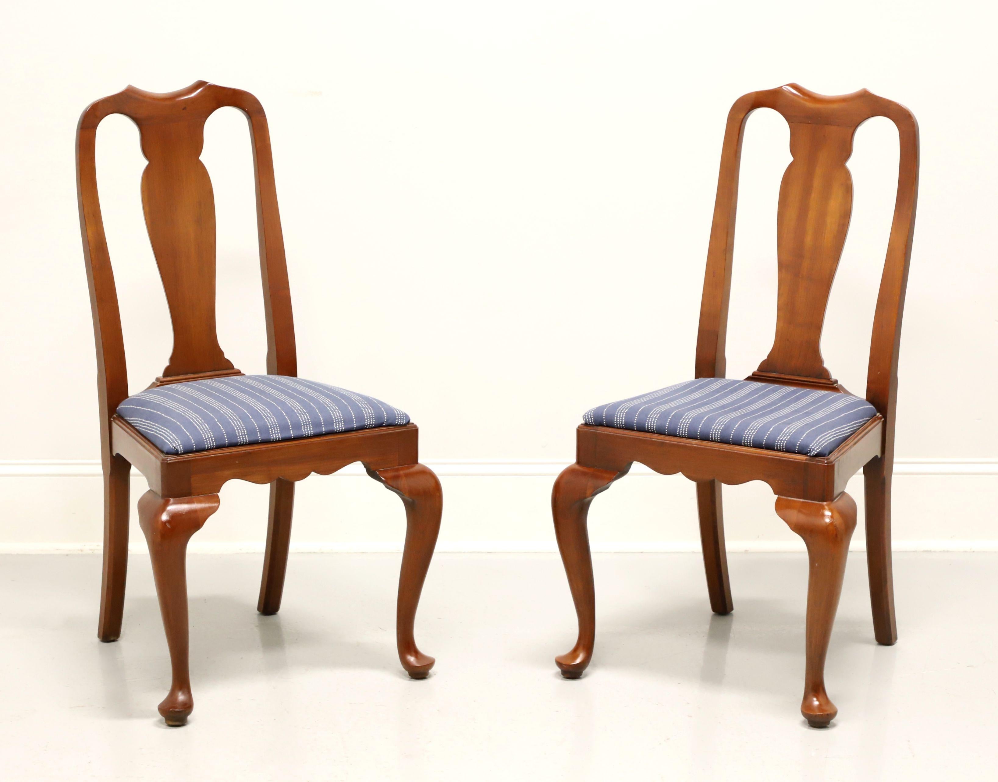 HENKEL HARRIS 109S 24 Wild Black Cherry Queen Anne Dining Side Chairs - Pair B 5