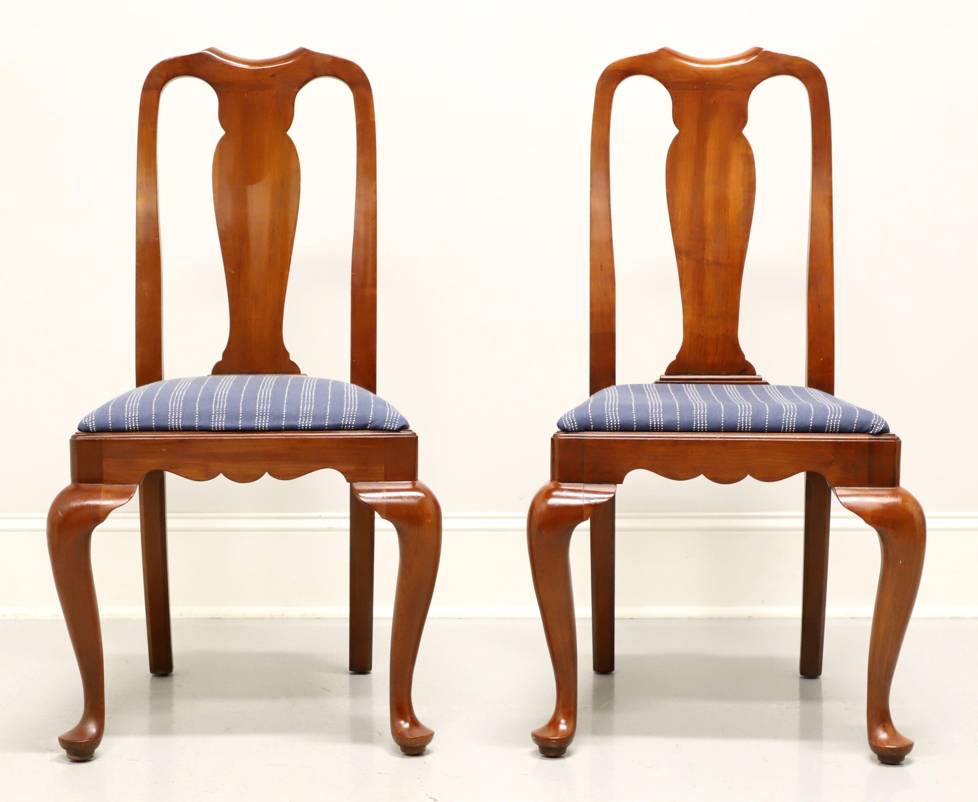 American HENKEL HARRIS 109S 24 Wild Black Cherry Queen Anne Dining Side Chairs - Pair B
