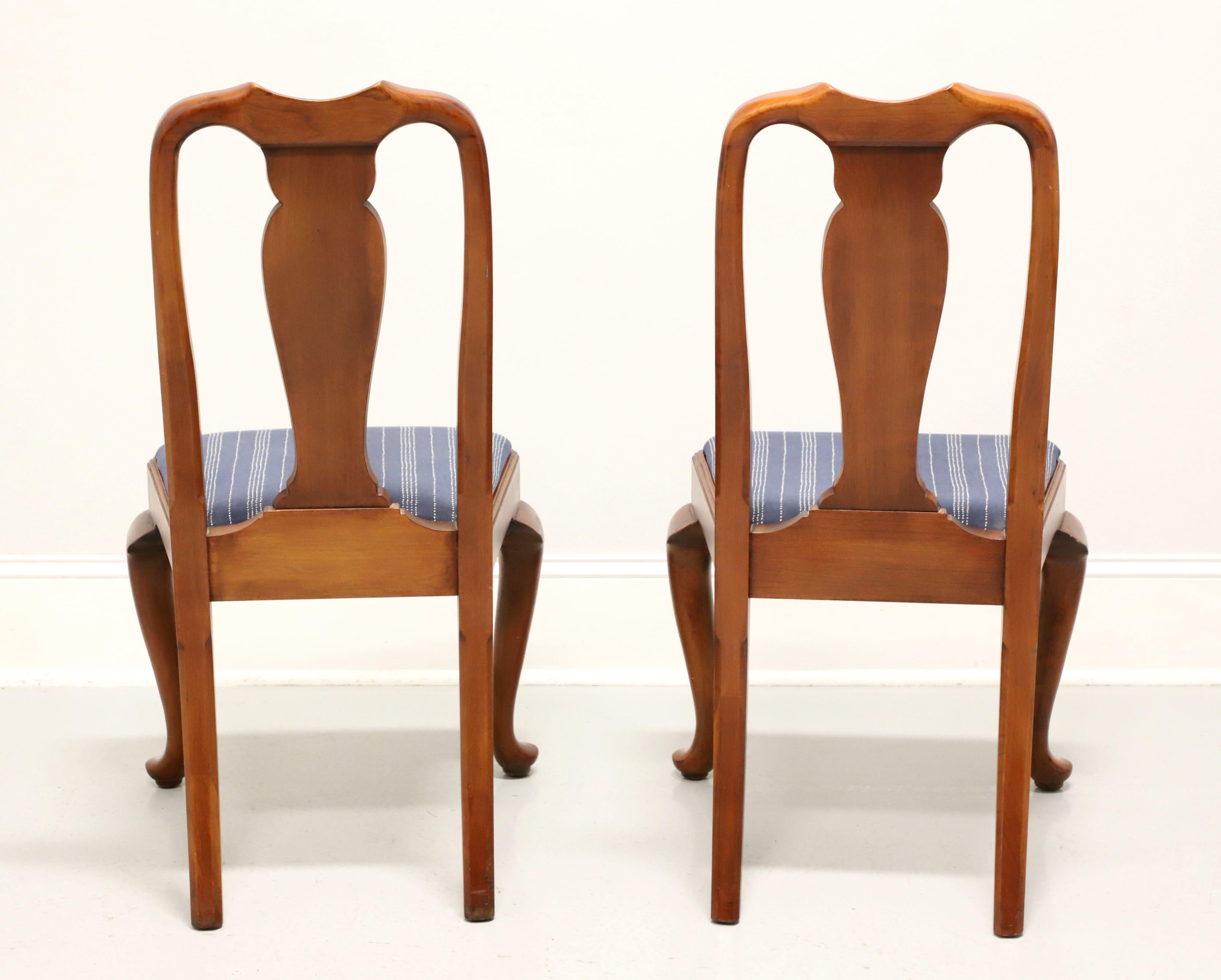 20th Century HENKEL HARRIS 109S 24 Wild Black Cherry Queen Anne Dining Side Chairs - Pair B