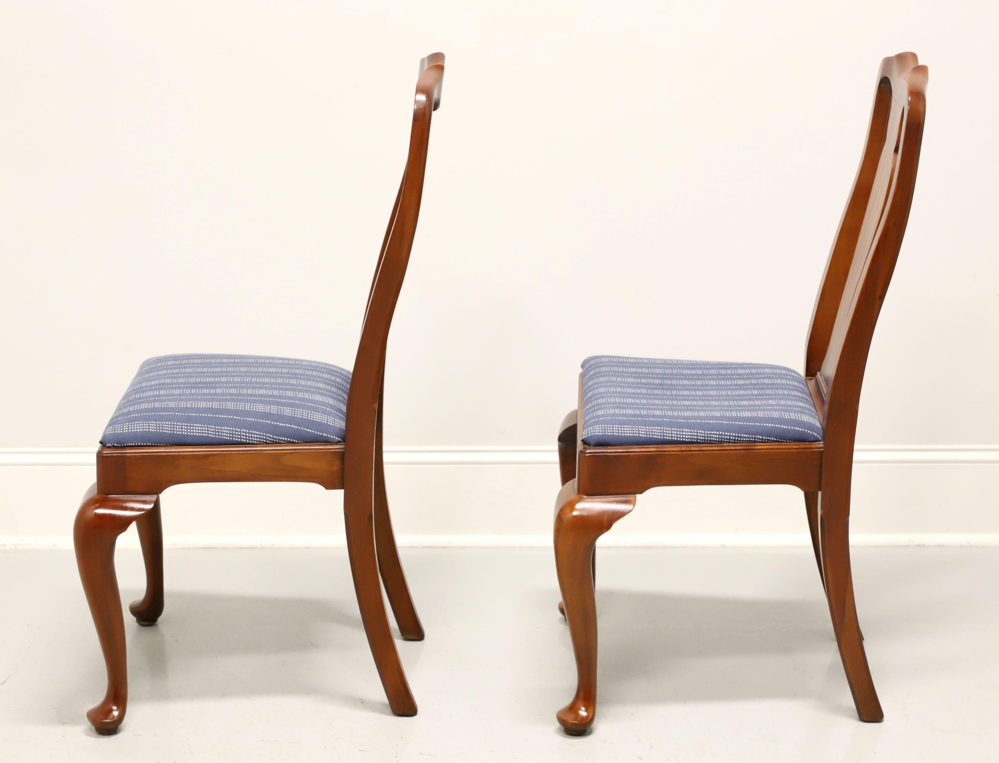 Fabric HENKEL HARRIS 109S 24 Wild Black Cherry Queen Anne Dining Side Chairs - Pair B