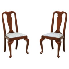 HENKEL HARRIS 109S 24 Wild Black Cherry Queen Anne Dining Side Chairs - Pair B