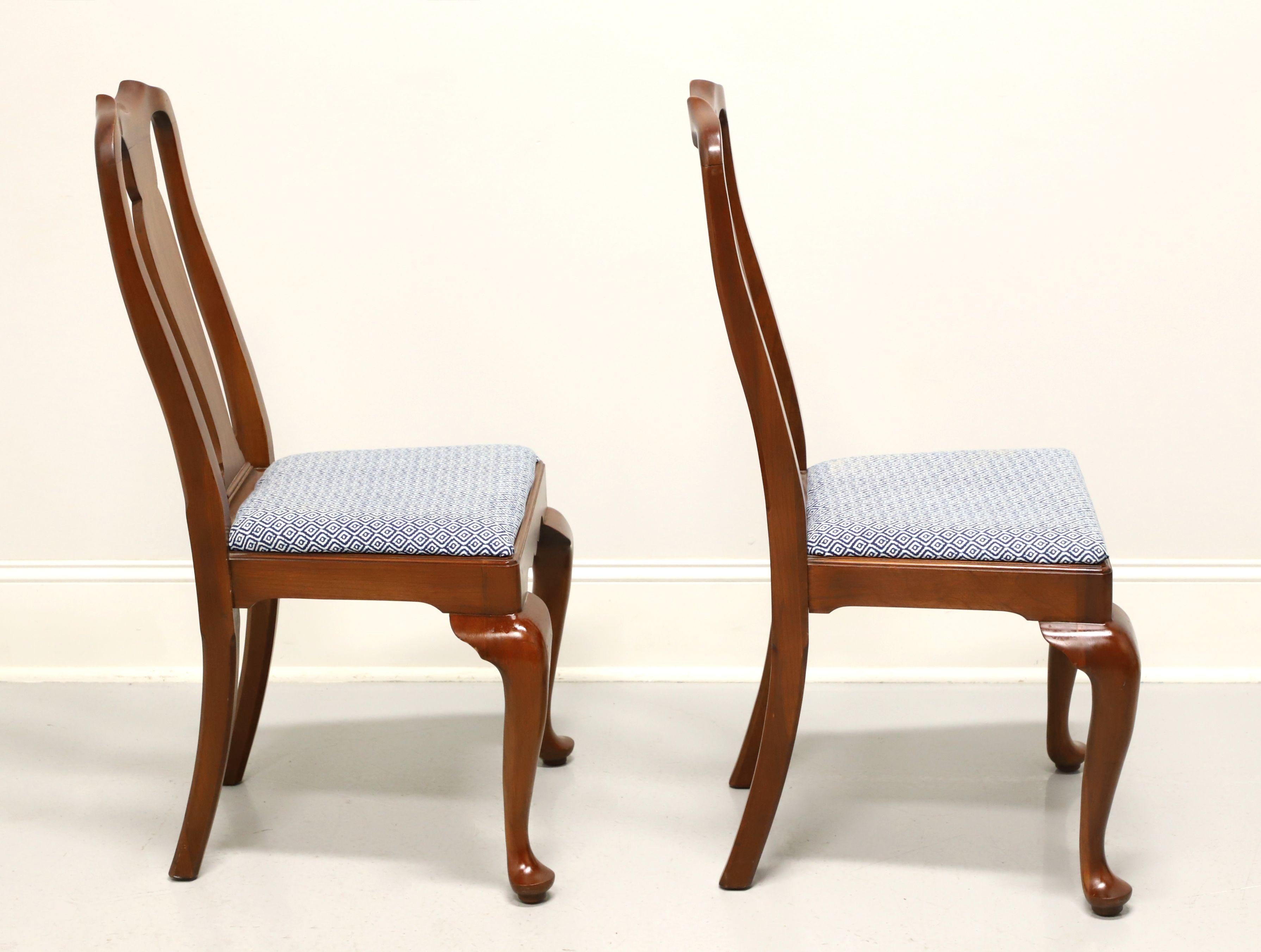 HENKEL HARRIS 109S 24 Wild Black Cherry Queen Anne Dining Side Chairs - Pair C In Good Condition In Charlotte, NC