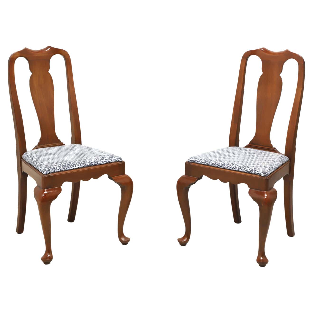 HENKEL HARRIS 109S 24 Wild Black Cherry Queen Anne Dining Side Chairs