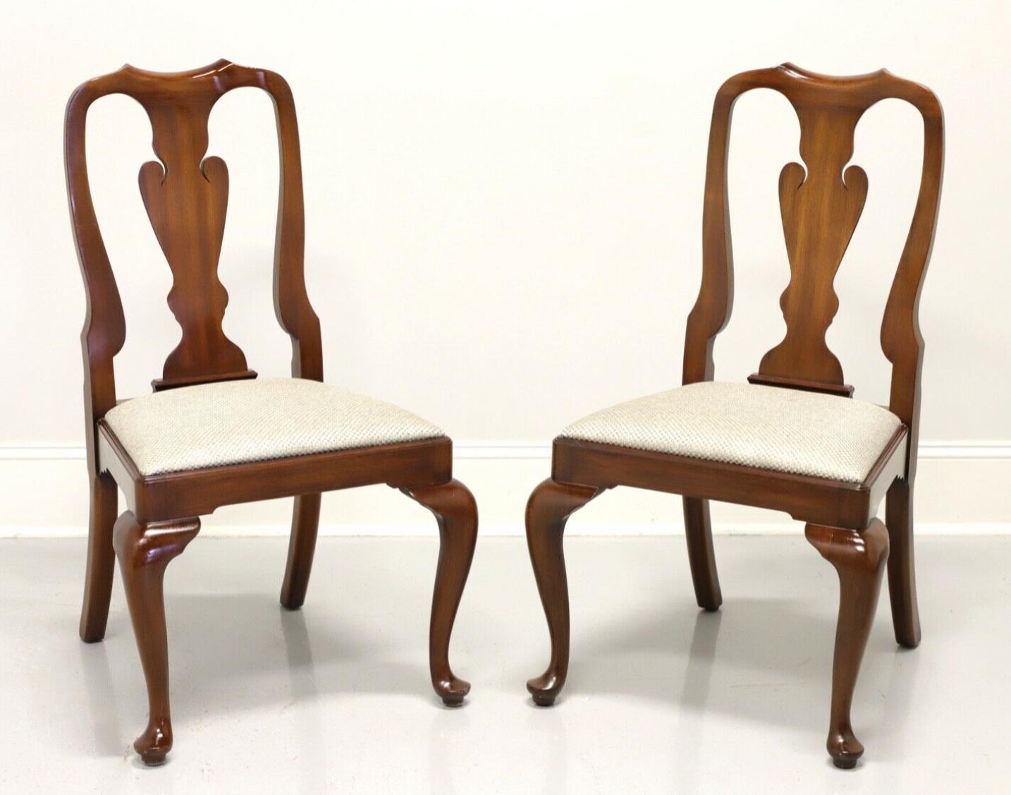 HENKEL HARRIS 110 29 Solid Mahogany Queen Anne Dining Side Chair - Pair A  at 1stDibs
