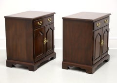 HENKEL HARRIS 114 29 Mahogany Chippendale Nightstands Bedside Cabinets - Pair