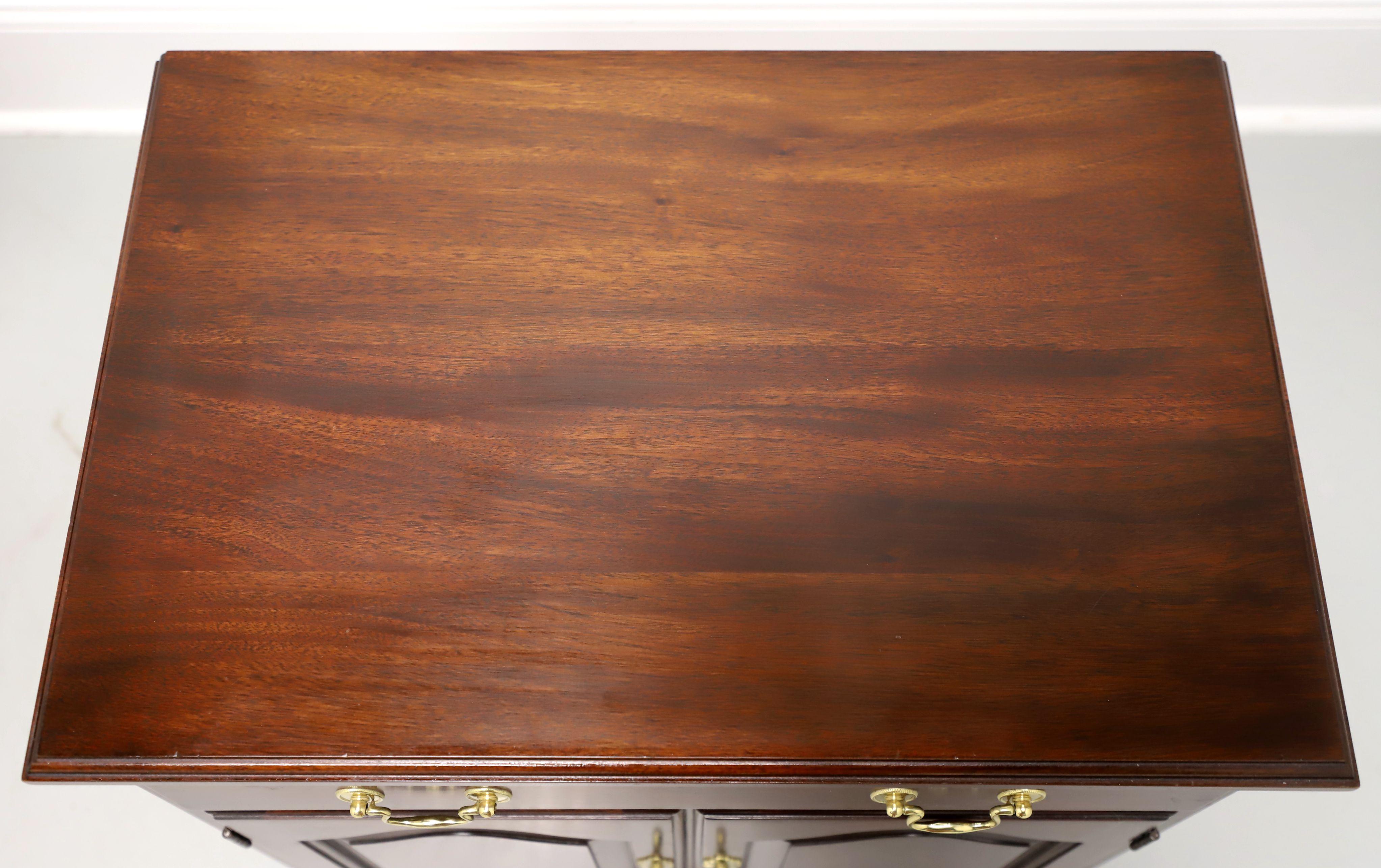 Brass HENKEL HARRIS 114 29 Mahogany Chippendale Nightstands Bedside Cabinets - Pair For Sale